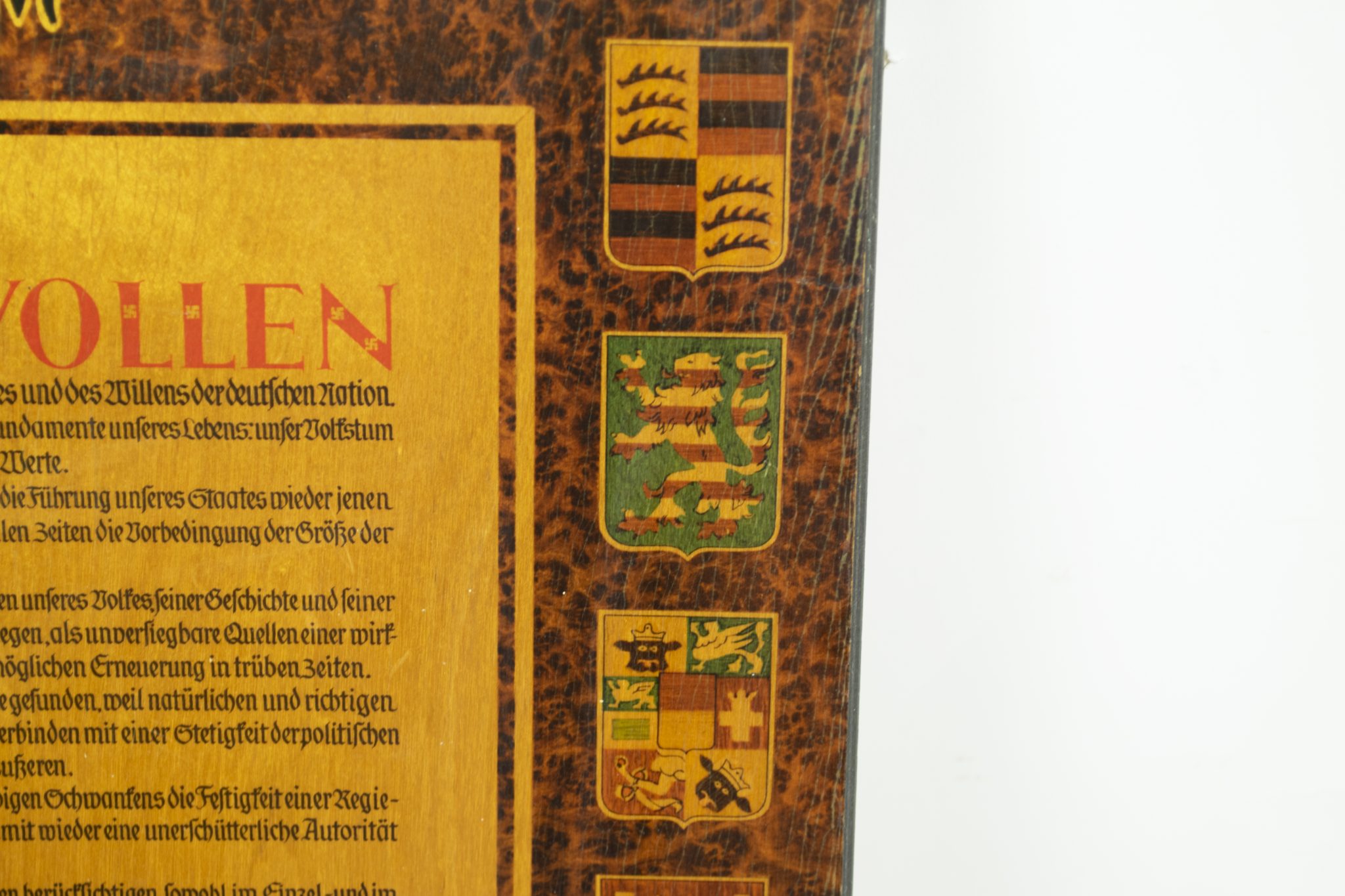 NSDAP wooden plaque "Wir Wollen" (52 x 32,5 cm) - rare - Image 7