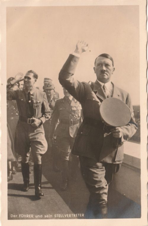 (Postcard) Der Führer und sein Stellvertreter (Hitler + Hess) - postally sent