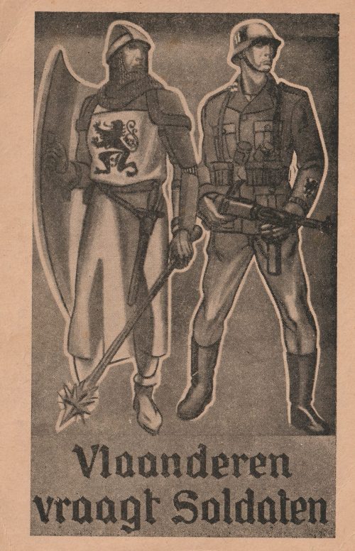 (Postcard) FlemishWaffen-SS Sturmbrigade Langemarck Vlaanderen vraagt soldaten