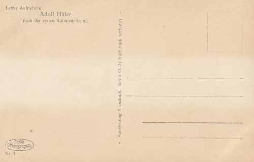 (Postcard) Reichskanzler Adolf Hitler nach der ersten Kabinettsitzung - rare