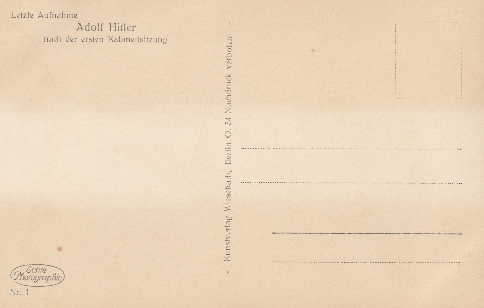 (Postcard) Reichskanzler Adolf Hitler nach der ersten Kabinettsitzung – rare (2) (Postcard) Reichskanzler Adolf Hitler nach der ersten Kabinettsitzung - rare