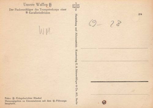 (Postcard) unsere Waffen-SS Der Paukenschläger des Trompeterkorps iner SS-Kavelleriedivision