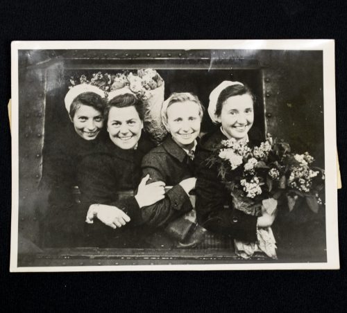 (Pressphoto) Einsatsfreudige niederländische Schwestern von Roten Kreuz (1944) (18,5 x 13 cm)