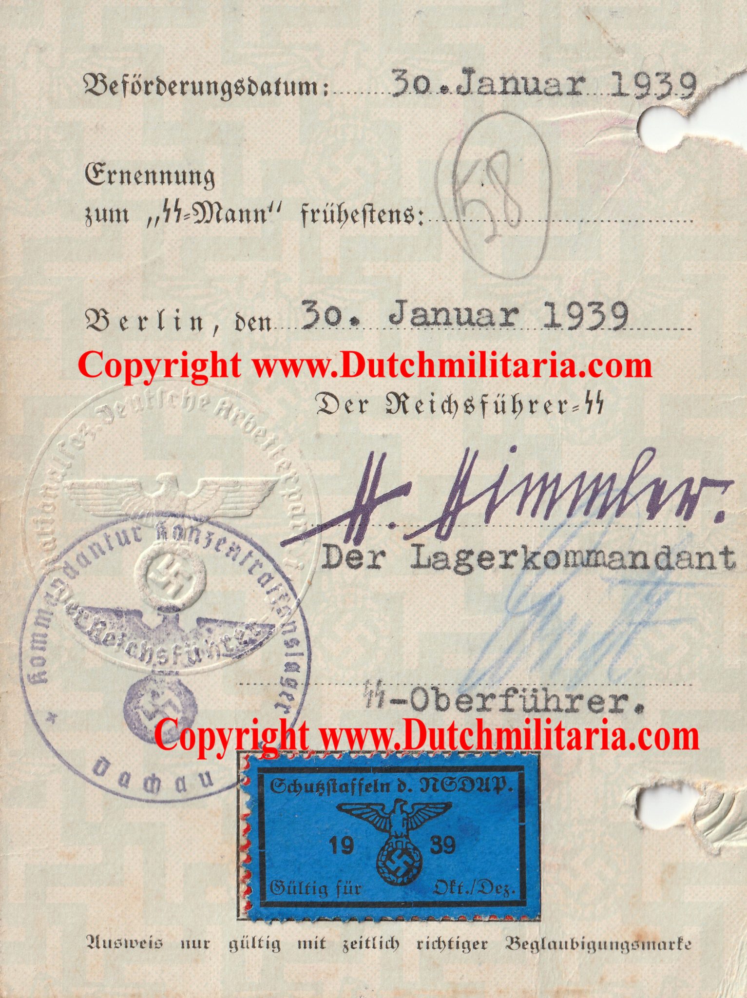 SS-Unterführer Ausweis Georg Engelschall Staff Concentrationcamp Dachau (and later Auschwitz) – Extremely rare!!! (1) SS-Unterführer Ausweis Georg Engelschall Staff Concentrationcamp Dachau (and later Auschwitz) - Extremely rare!!!