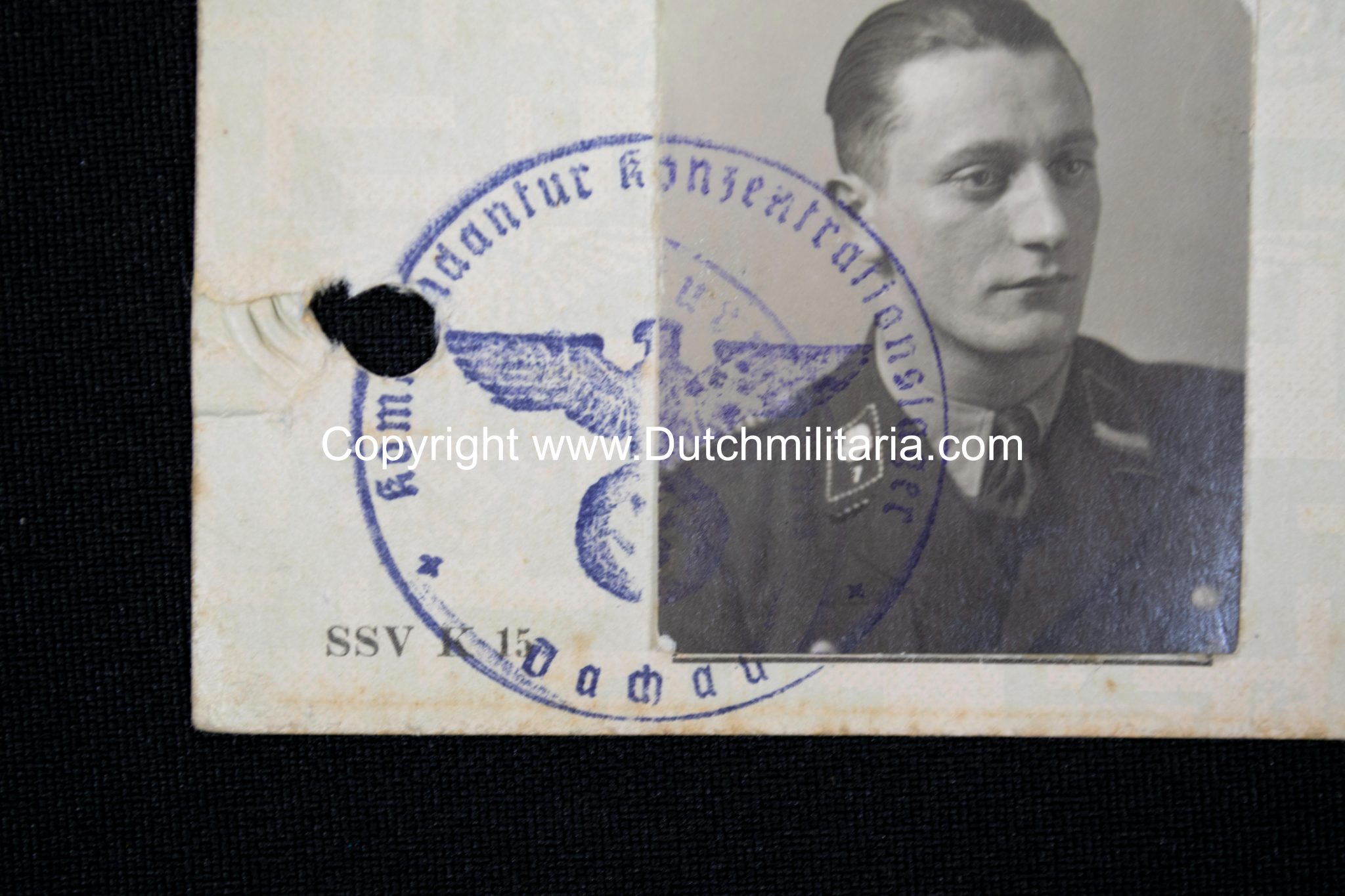 SS-Unterführer Ausweis Georg Engelschall Staff Concentrationcamp Dachau (and later Auschwitz) - Extremely rare!!!