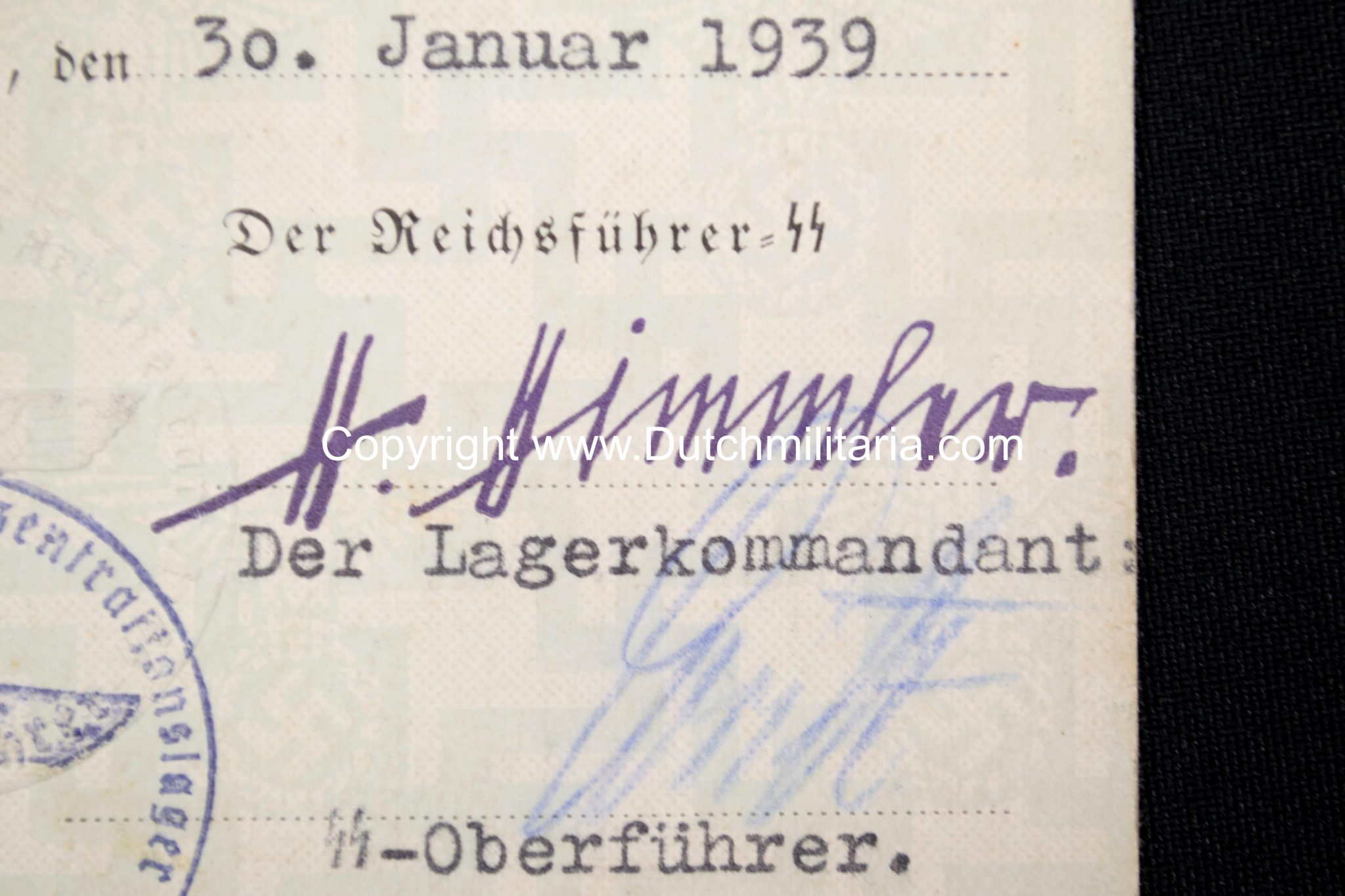 SS-Unterführer Ausweis Georg Engelschall Staff Concentrationcamp Dachau (and later Auschwitz) - Extremely rare!!!