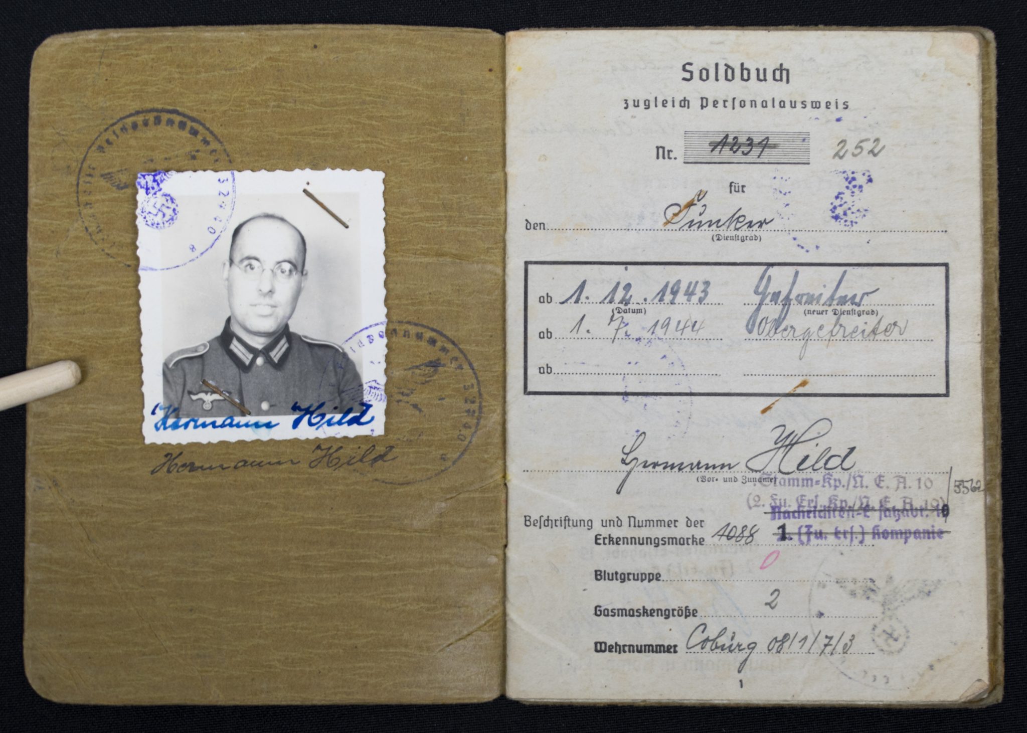 (Soldbuch) Nachrichten Ersatzabteilung. 19 (1942) (Soldbuch) Nachrichten Ersatzabteilung. 19 (1940)