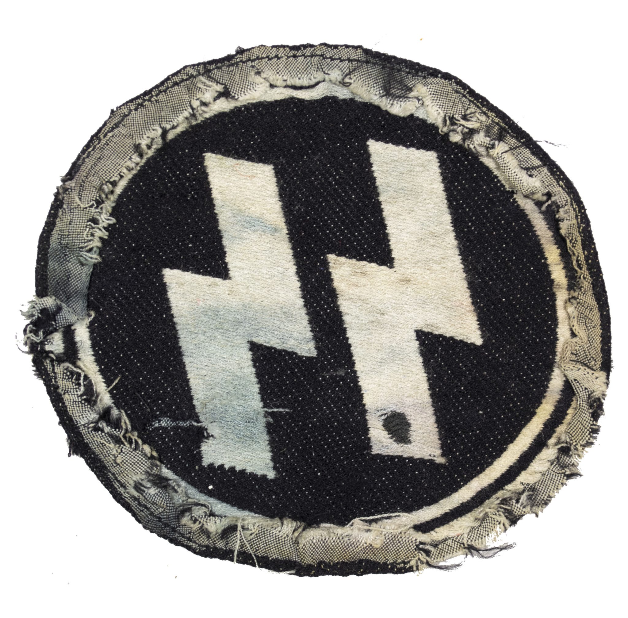 Waffen-SS Sportshirt emblem in WORN condition (2) Waffen-SS Sportshirt emblem in WORN condition