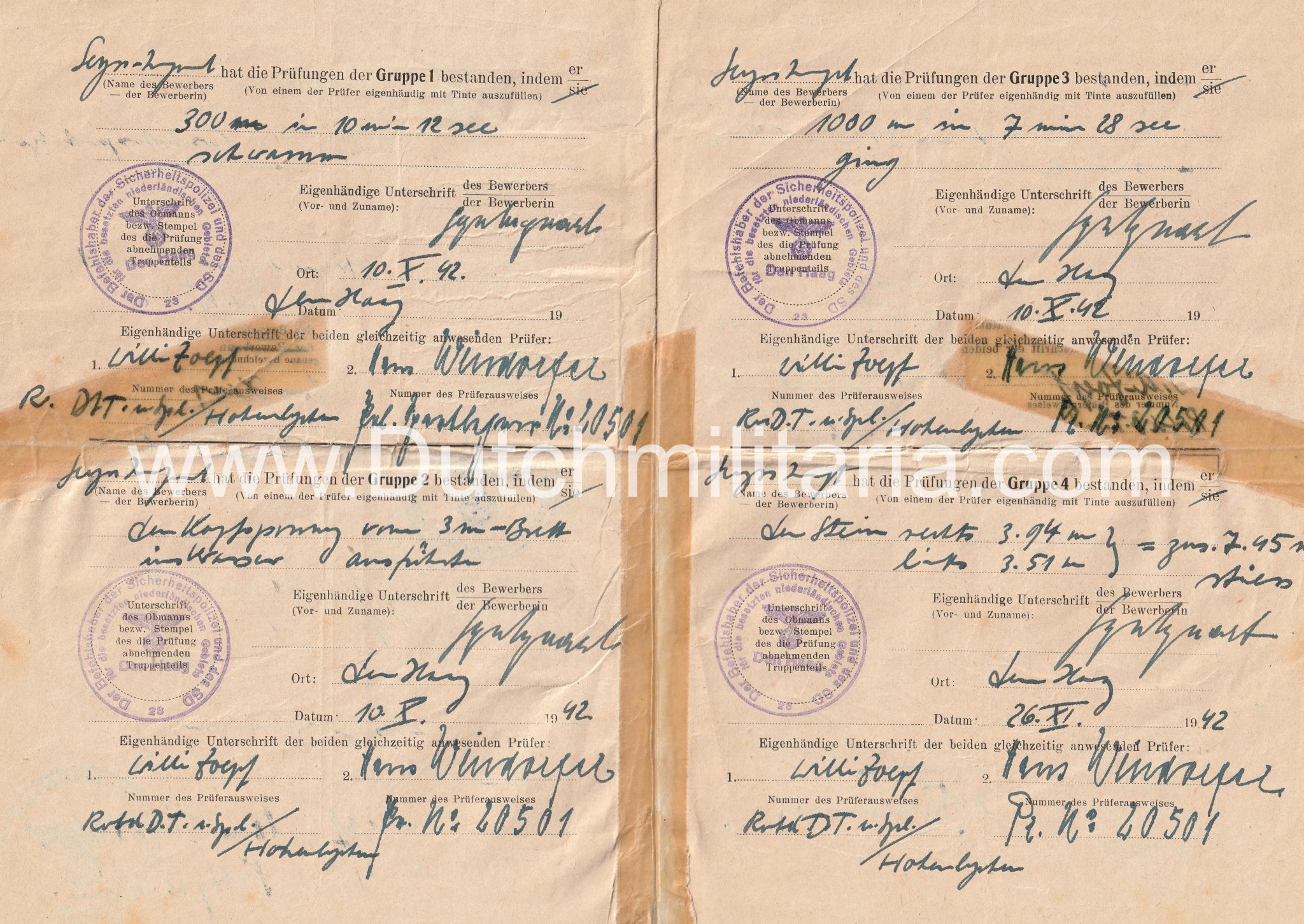 Arthur Seyss-Inquart personal pass for the Reichssportabzeichen für Versehrten - unique