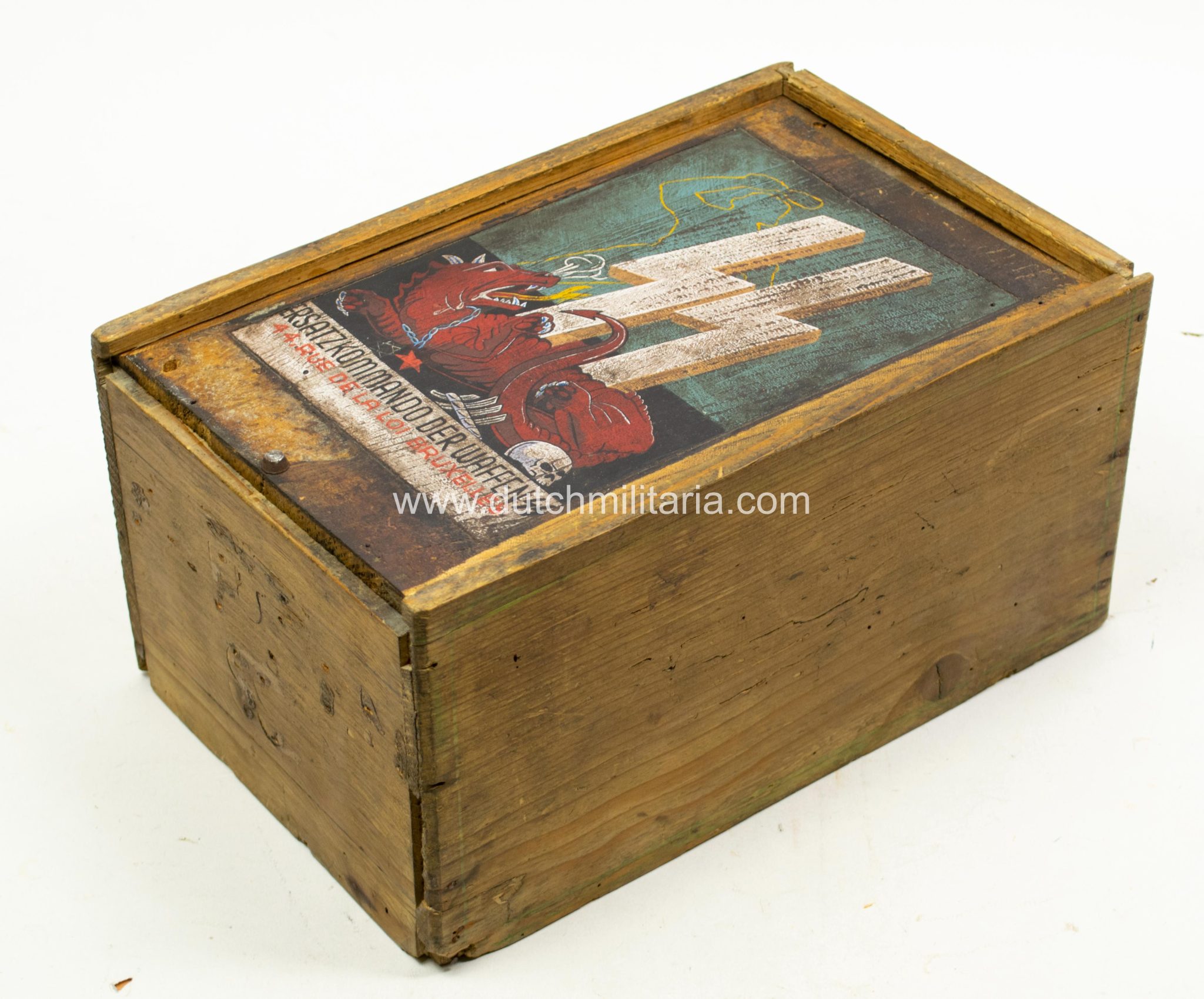 Belgian Waffen-SS wooden box – unique (9) Belgian Waffen-SS wooden box - unique