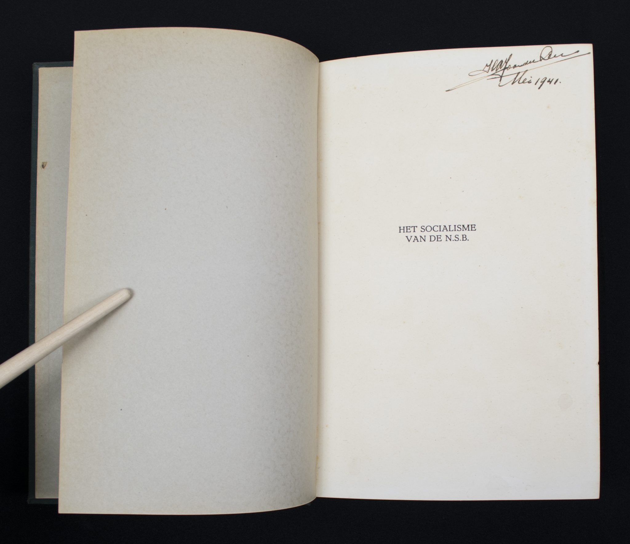 (Book) NSB - het socialisme van de N.S.B. (1940) - with rare Bolwerk bookstamp