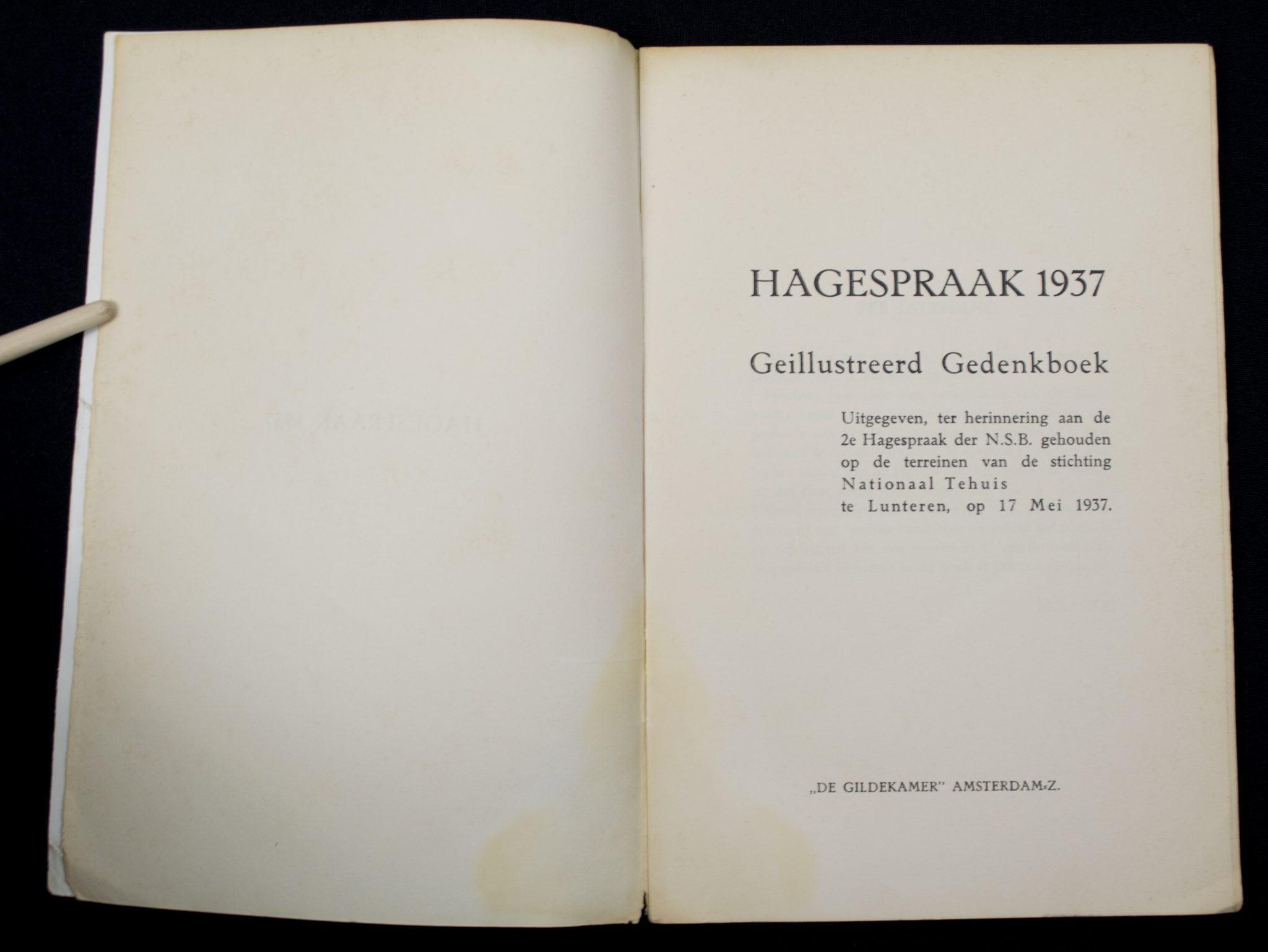 (Brochure) NSB - Hagespraak 1937 - Geillustreerd gedenkboek