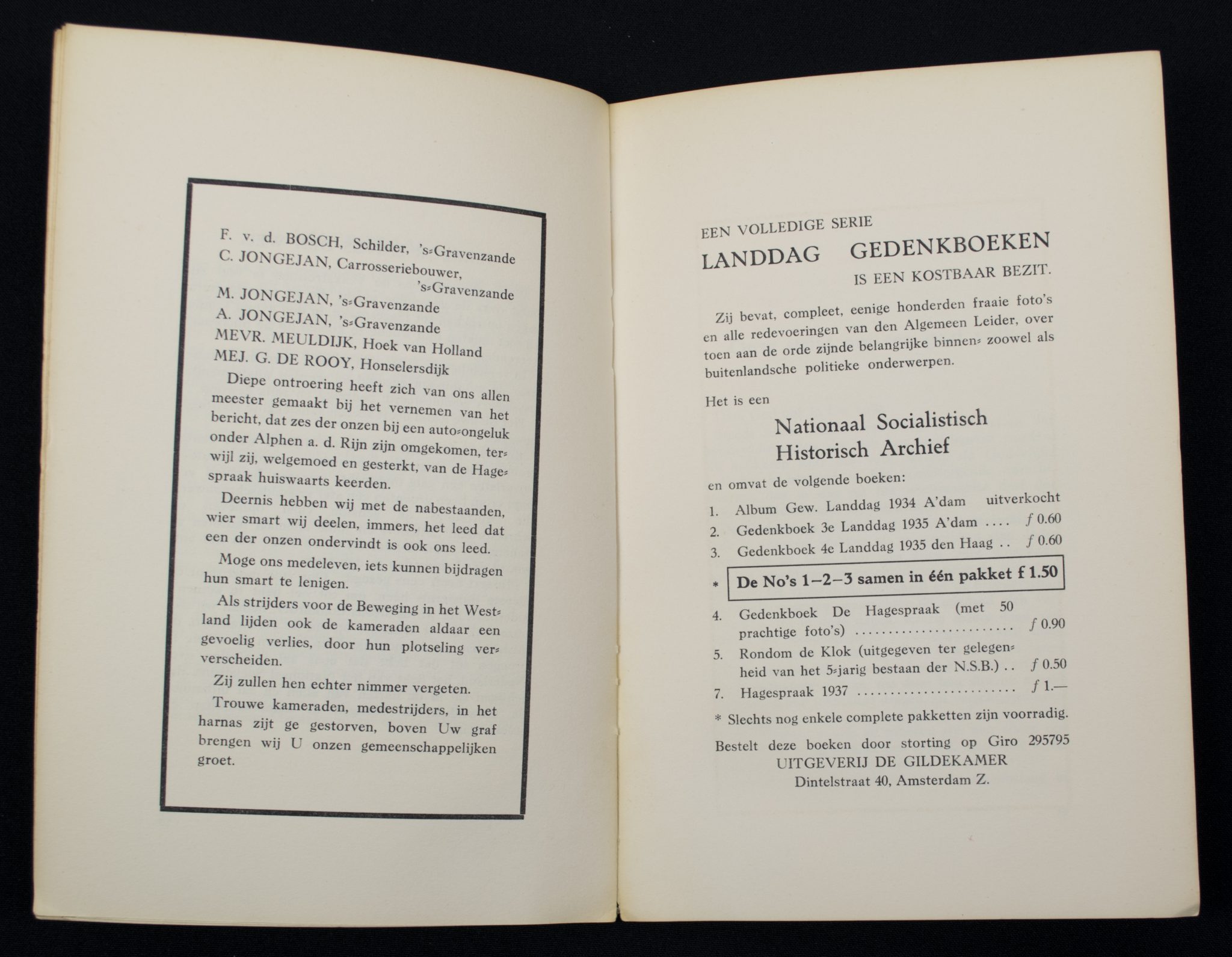 (Brochure) NSB - Hagespraak 1937 - Geillustreerd gedenkboek