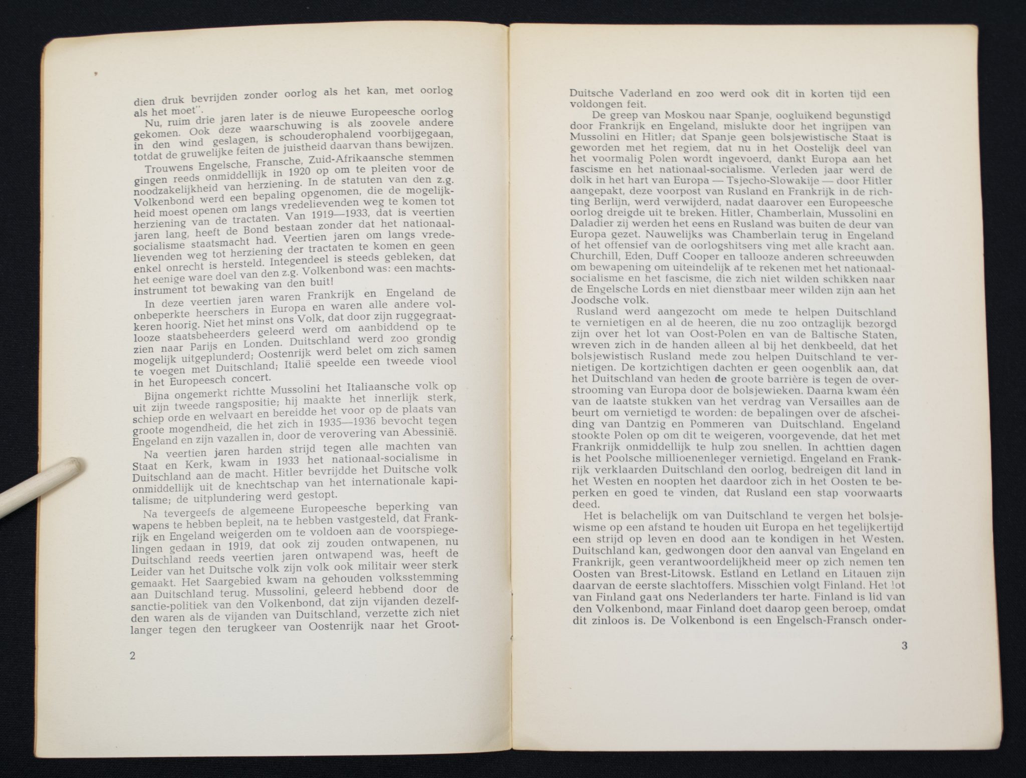 (Brochure) NSB - Mussert spreekt tot zijn zwarthemden (1939)