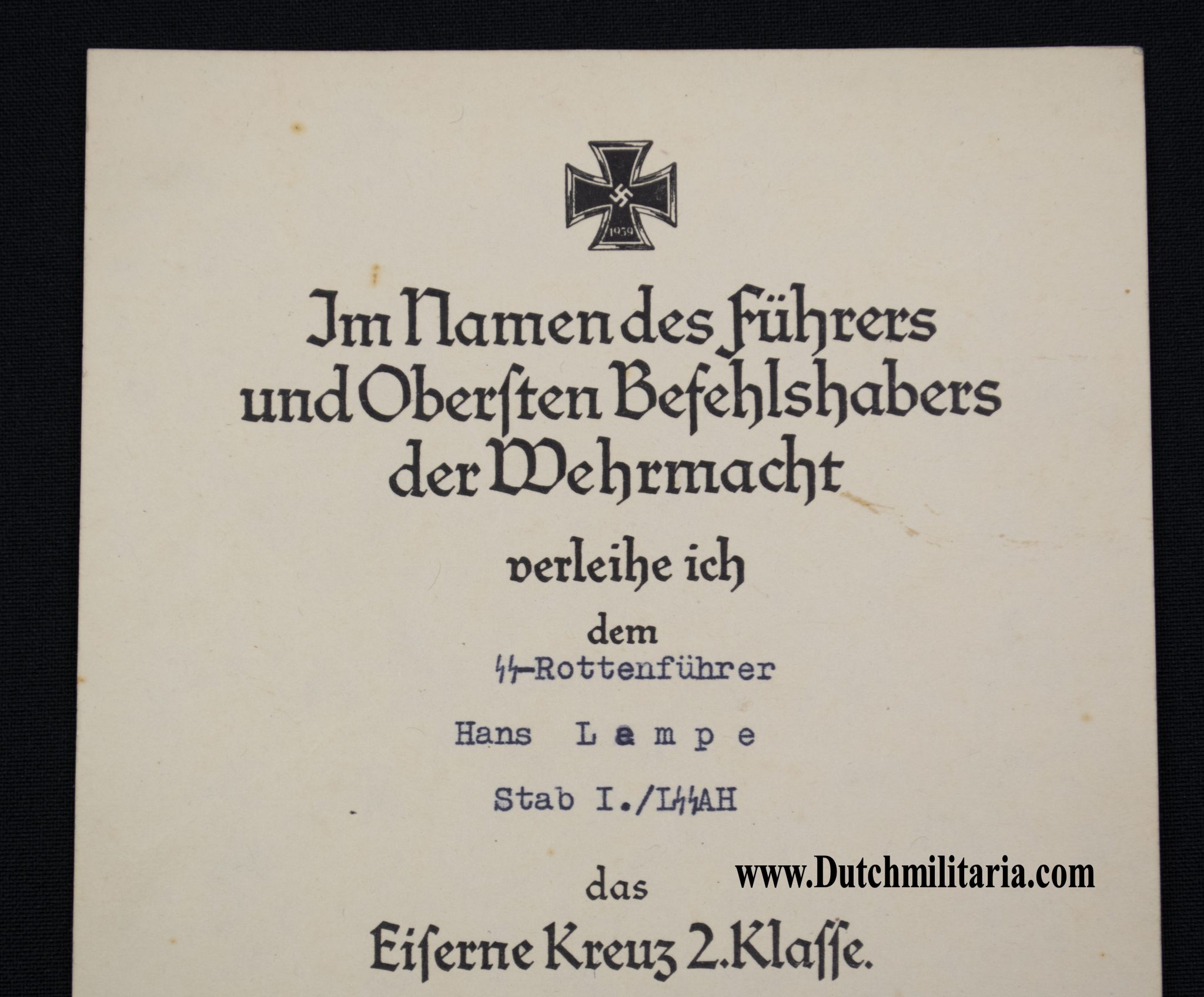 (Citation) Eiserne Kreuz 2. Klasse - SS-Rottenführer Stab I./LSSAH with original Sepp Dietrich autograph - RARE - Image 4