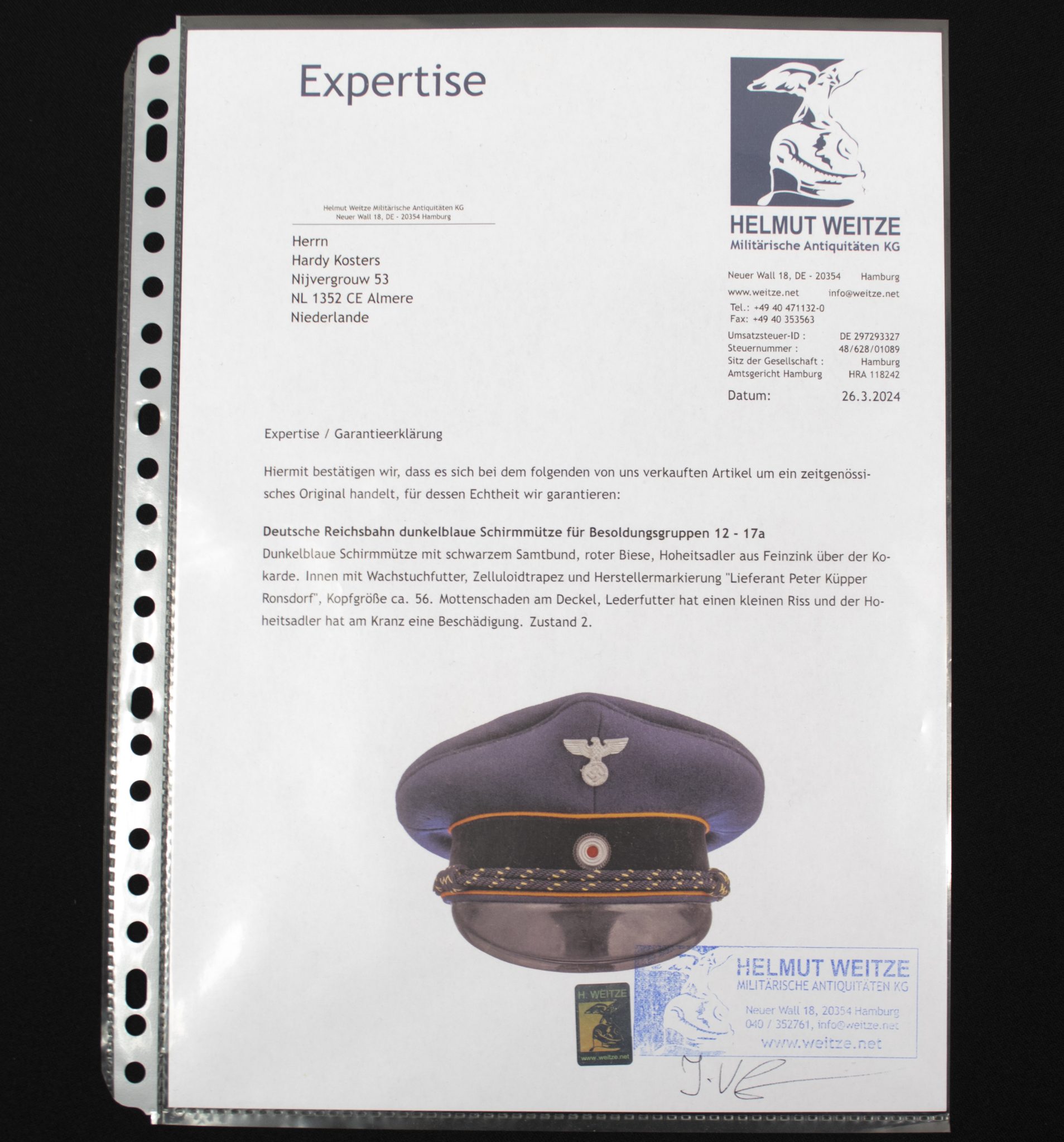 German Reichsbahn NCO Visor Cap - Image 22