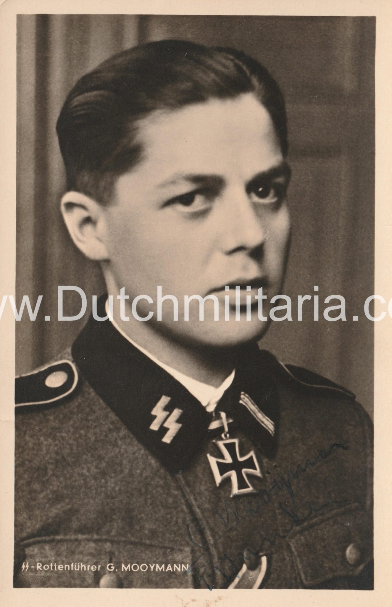 (DutchGermanic SS) Gerardus Gerard Mooyman double signed autographed postcard - EXTREMELY RARE