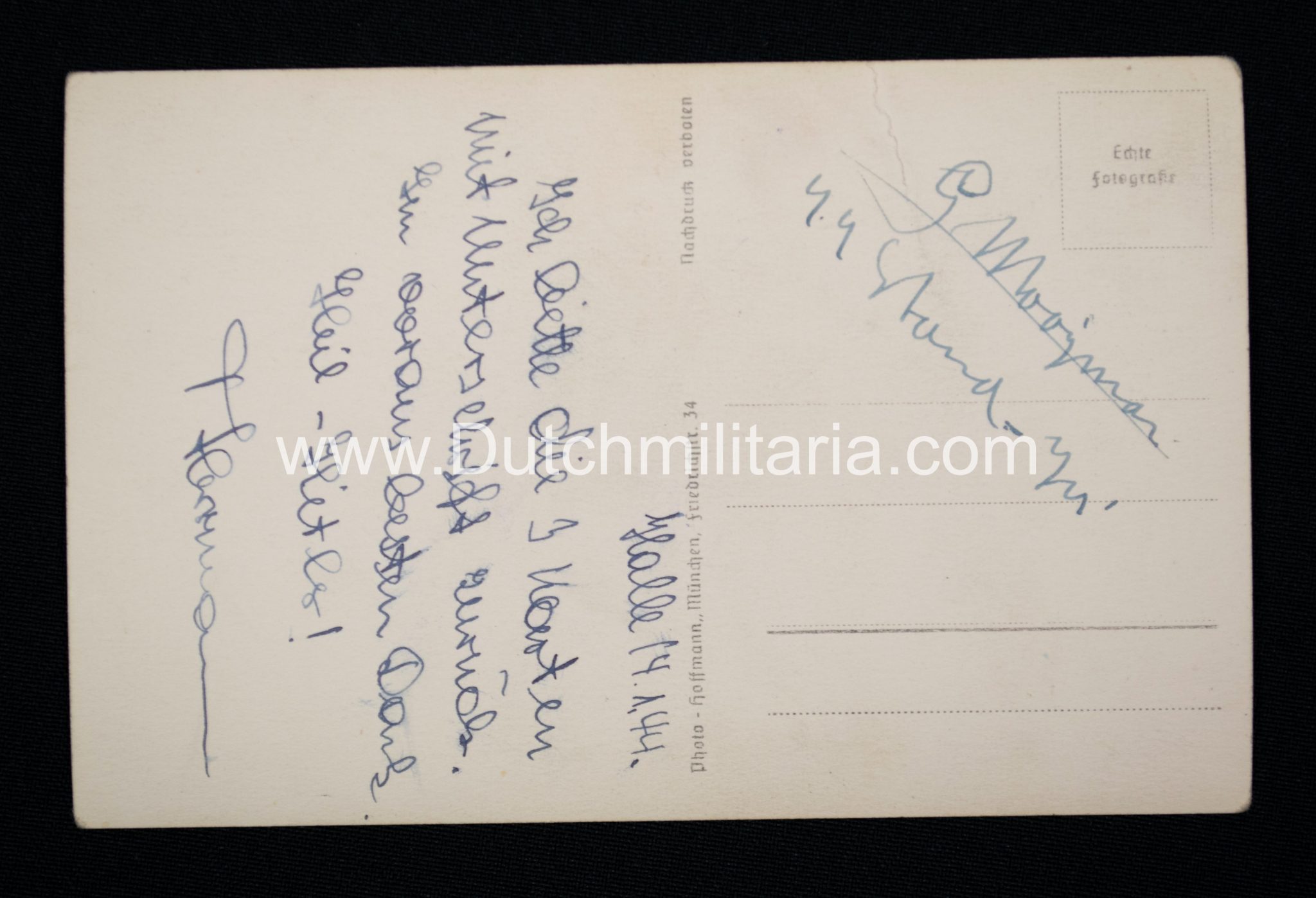 (DutchGermanic SS) Gerardus Gerard Mooyman double signed autographed postcard - EXTREMELY RARE