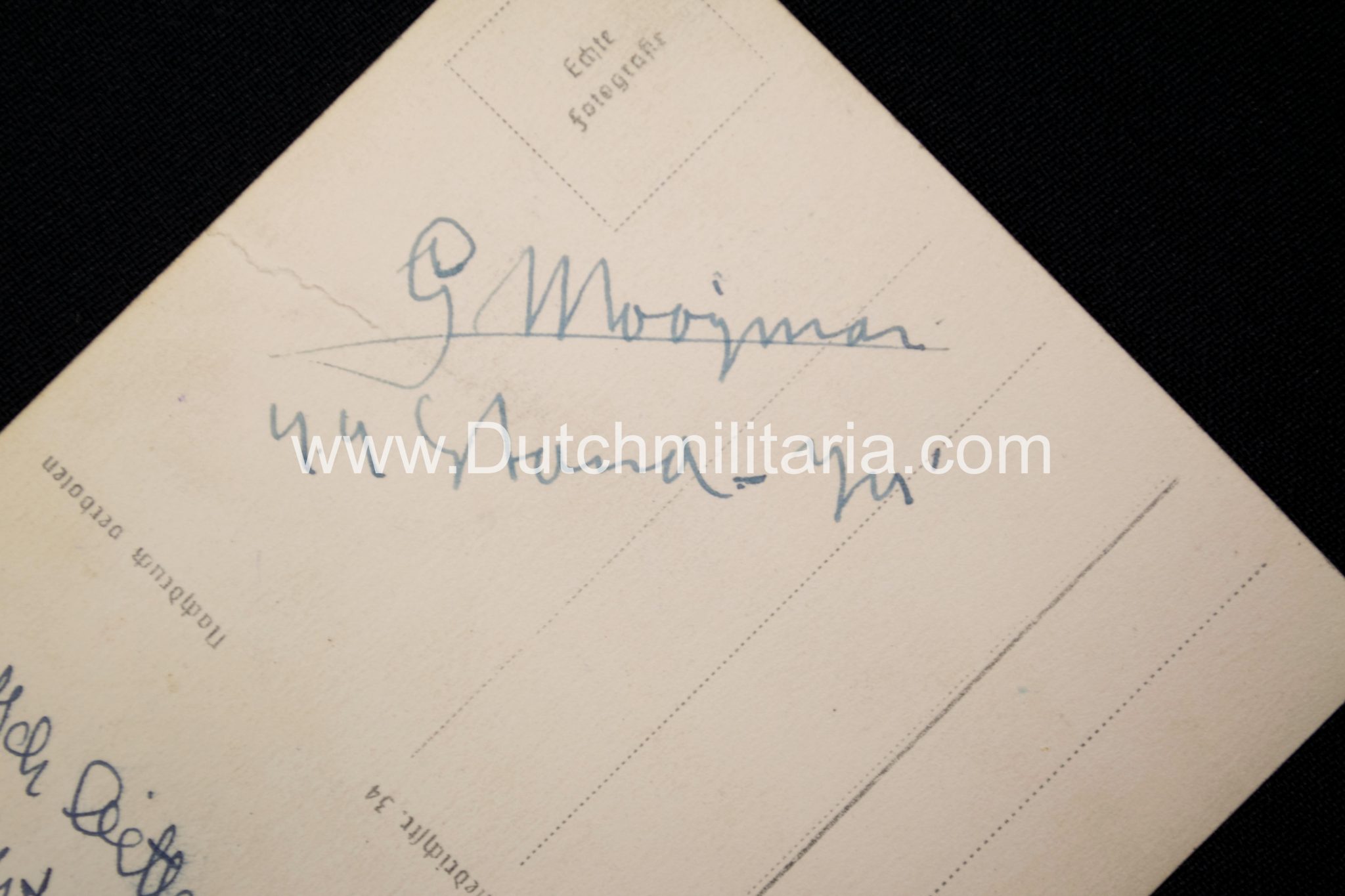 (DutchGermanic SS) Gerardus Gerard Mooyman double signed autographed postcard - EXTREMELY RARE