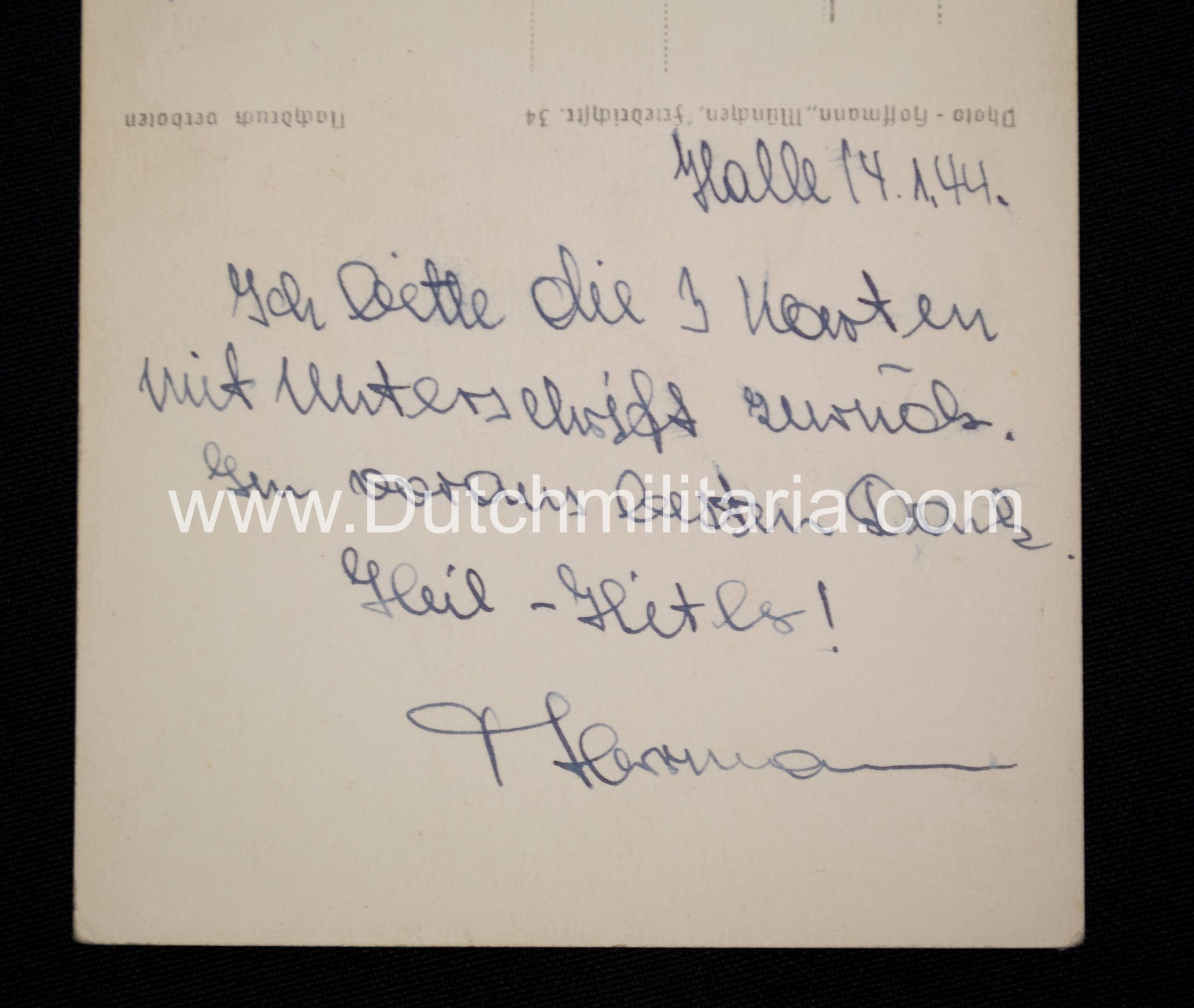 (DutchGermanic SS) Gerardus Gerard Mooyman double signed autographed postcard - EXTREMELY RARE