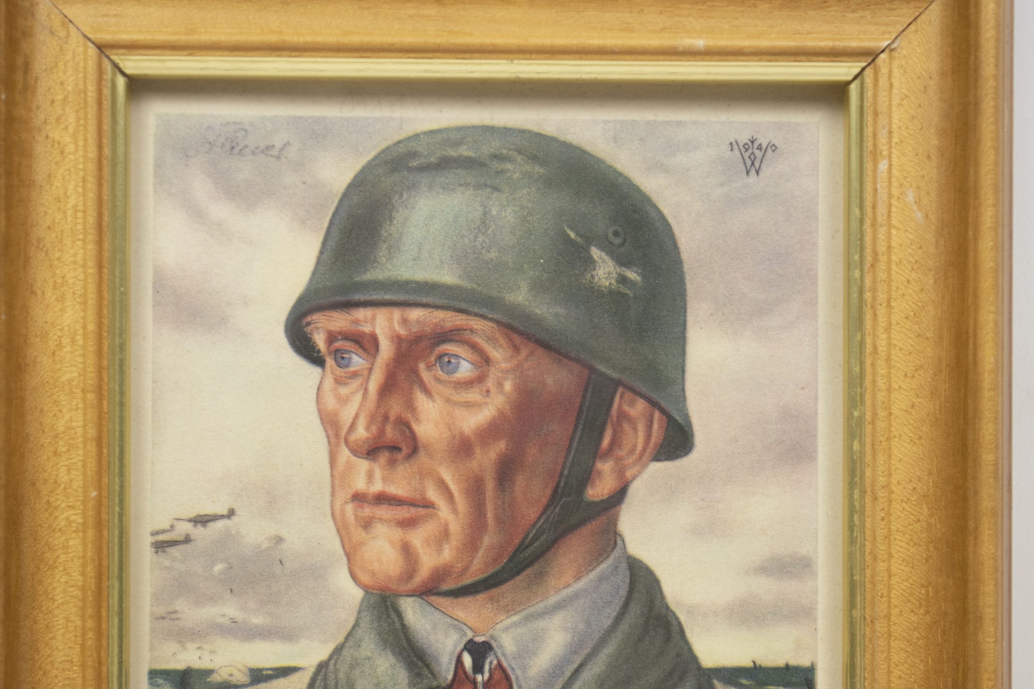 Framed Willrich sheet of Oberst Bräuer - Der erste deutsche Fallschirmjäger - Der Sieger von Dordrecht und Moerdijk