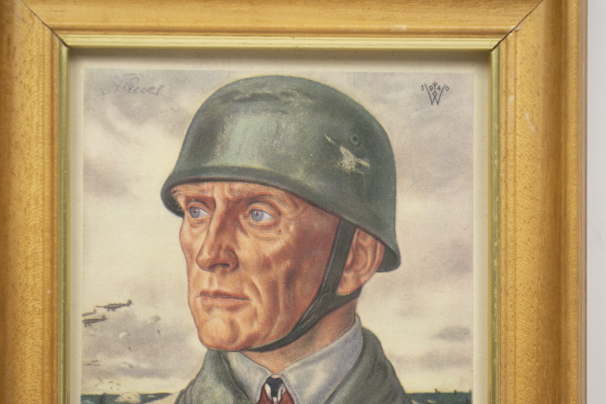 Framed Willrich sheet of Oberst Bräuer - Der erste deutsche Fallschirmjäger - Der Sieger von Dordrecht und Moerdijk