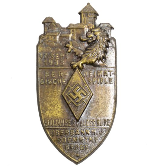 Hitlerjugend (HJ) Bergische Heimatspiele 17.Sept.1933 Oberbann H.J. Roemryke berge - Rare