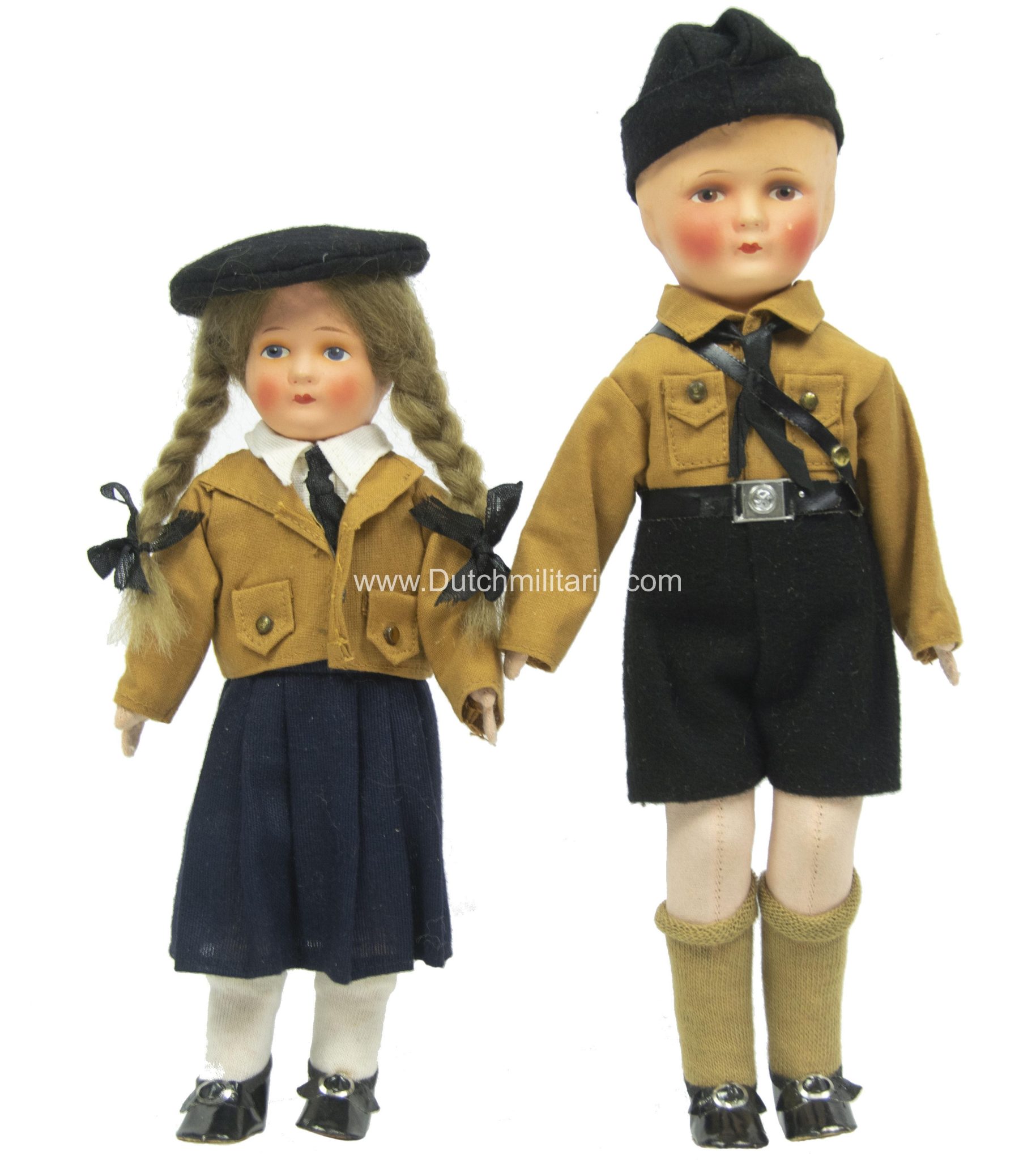 Hitlerjugend + HitlerjugendJungvolk dolls (Gekleidete Stoffpuppe) - ULTRA RARE!!!!