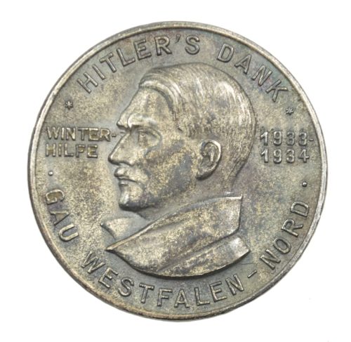 Hitlers Dank Winterhilfde 1933-1934 Gau Westfalen Nord abzeichen