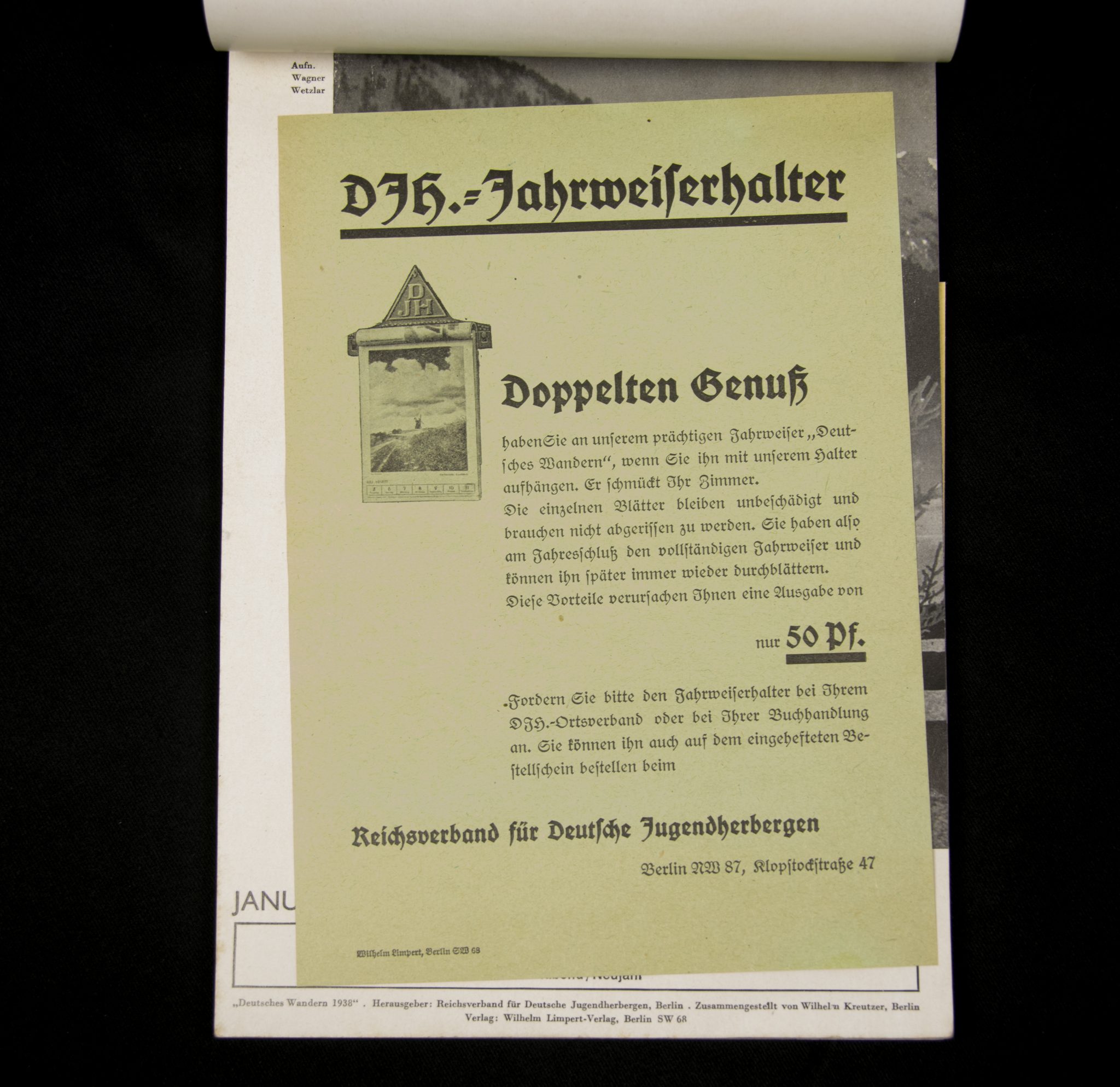 (Kalendar) deutsche Jugendherberen (DJH) – deutsches Wandern 1938 – rare (2)