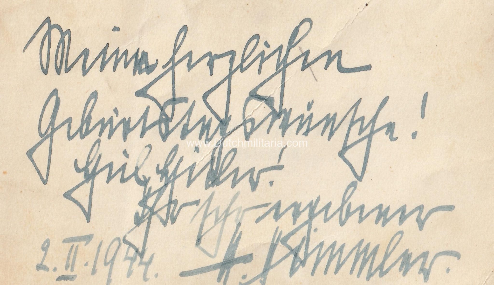 (LSSAH) SS Leibstandarte SS Adolf Hitler grouping with personal signed Heinrich Himmler business card - Extremely rare!!!