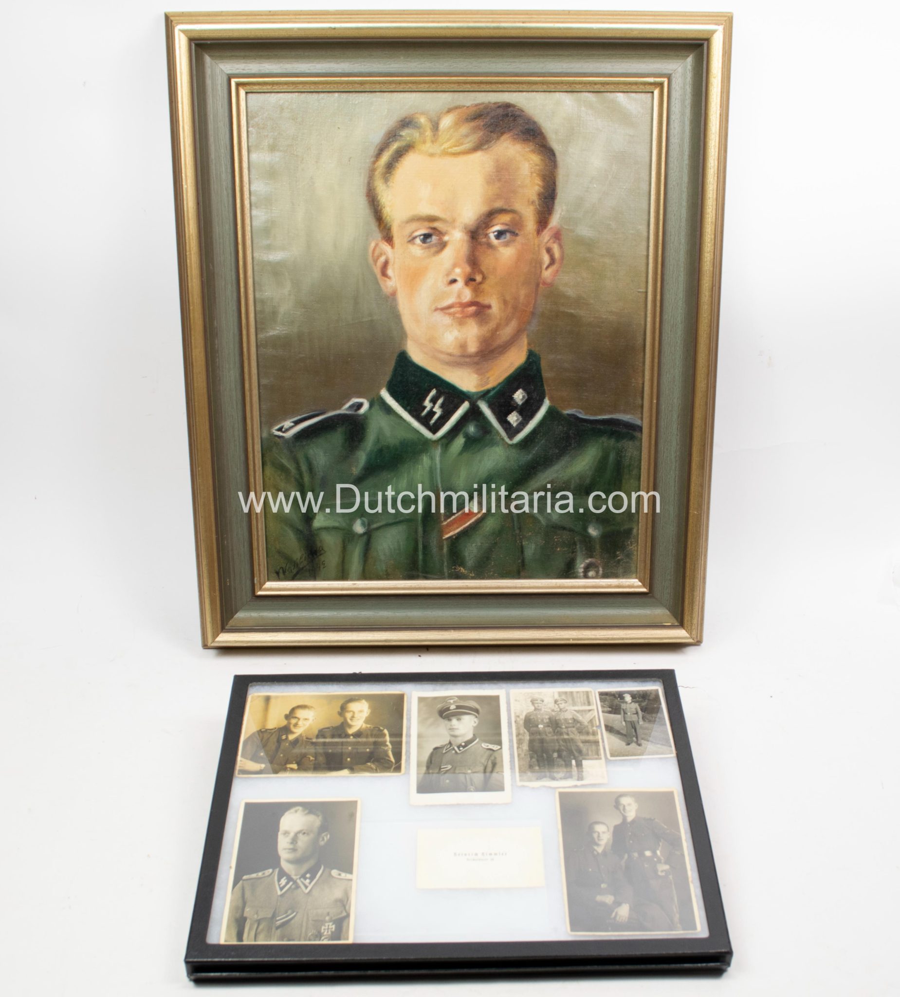 (LSSAH) SS Leibstandarte SS Adolf Hitler grouping with personal signed Heinrich Himmler business card - Extremely rare!!!