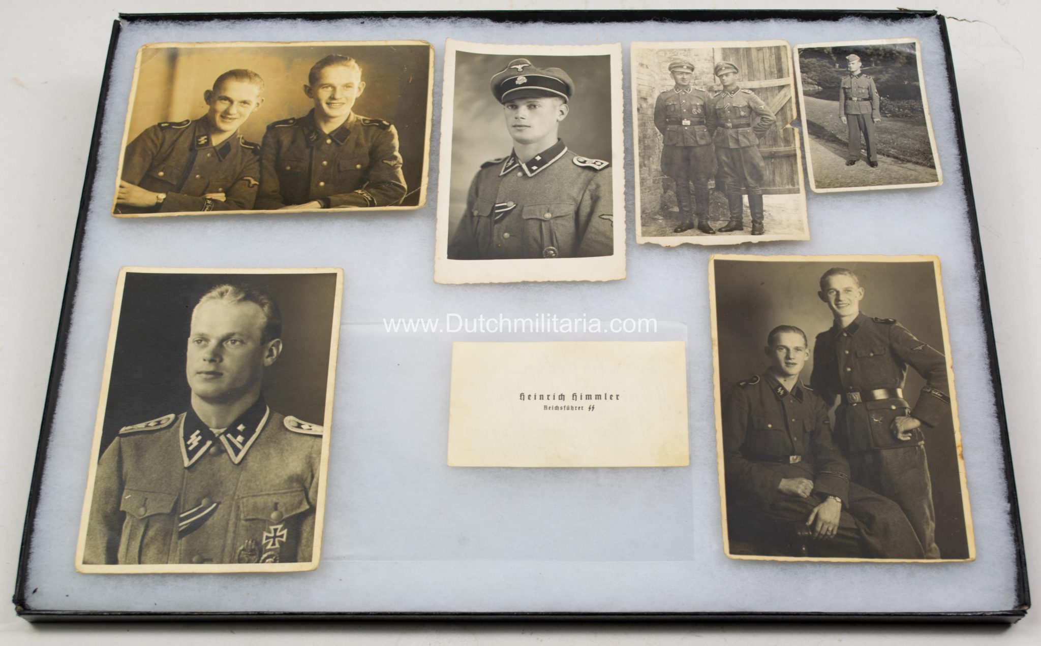 (LSSAH) SS Leibstandarte SS Adolf Hitler grouping with personal signed Heinrich Himmler business card - Extremely rare!!!