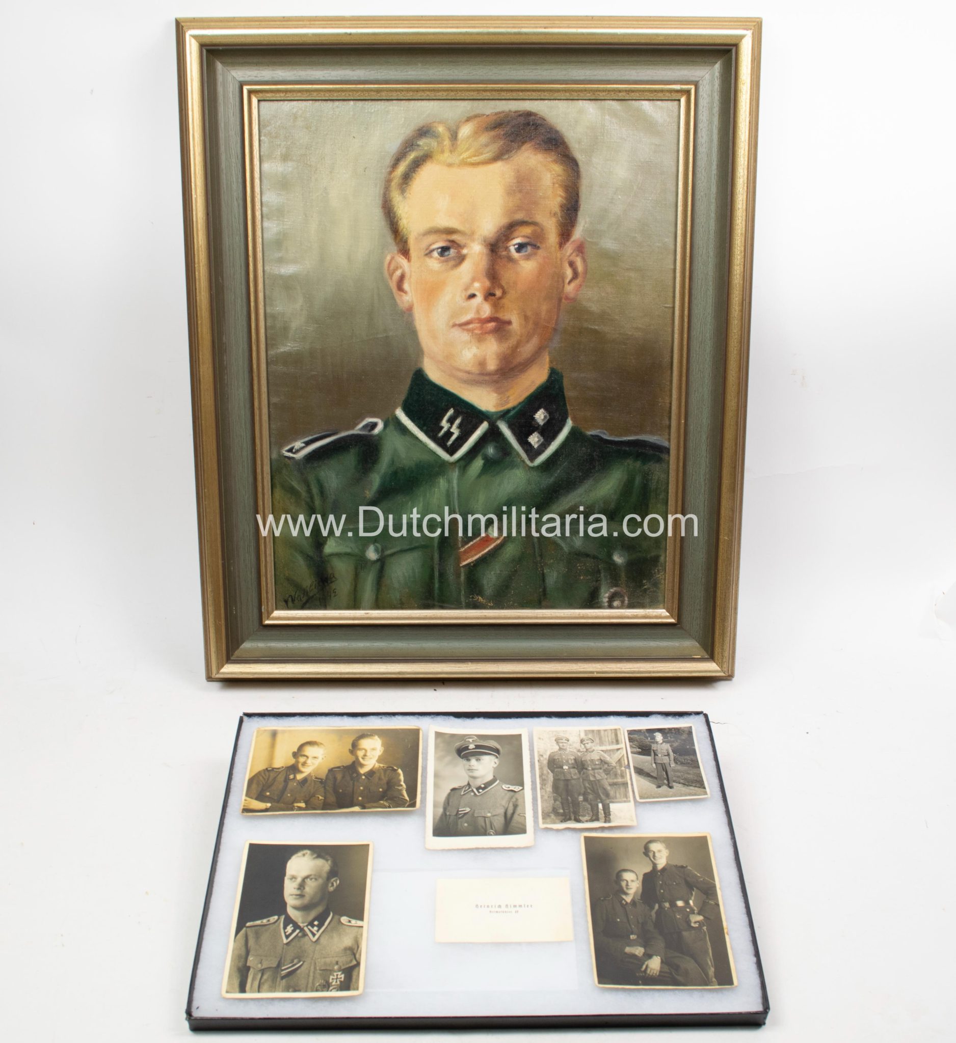 (LSSAH) SS Leibstandarte SS Adolf Hitler grouping with personal signed Heinrich Himmler business card - Extremely rare!!!