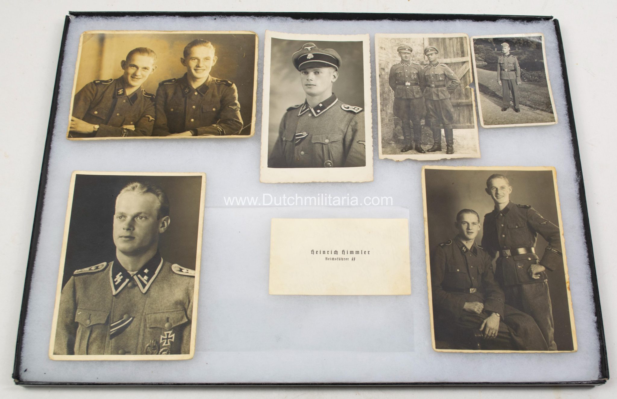 (LSSAH) SS Leibstandarte SS Adolf Hitler grouping with personal signed Heinrich Himmler business card - Extremely rare!!!