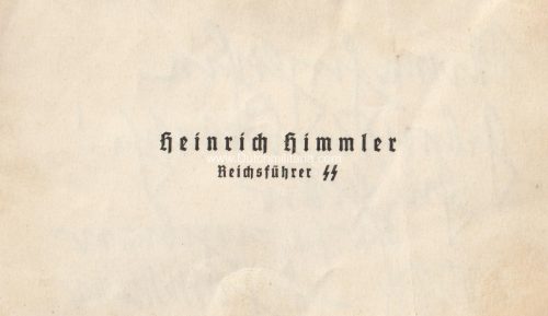 (LSSAH) SS Leibstandarte SS Adolf Hitler grouping with personal signed Heinrich Himmler business card - Extremely rare!!!