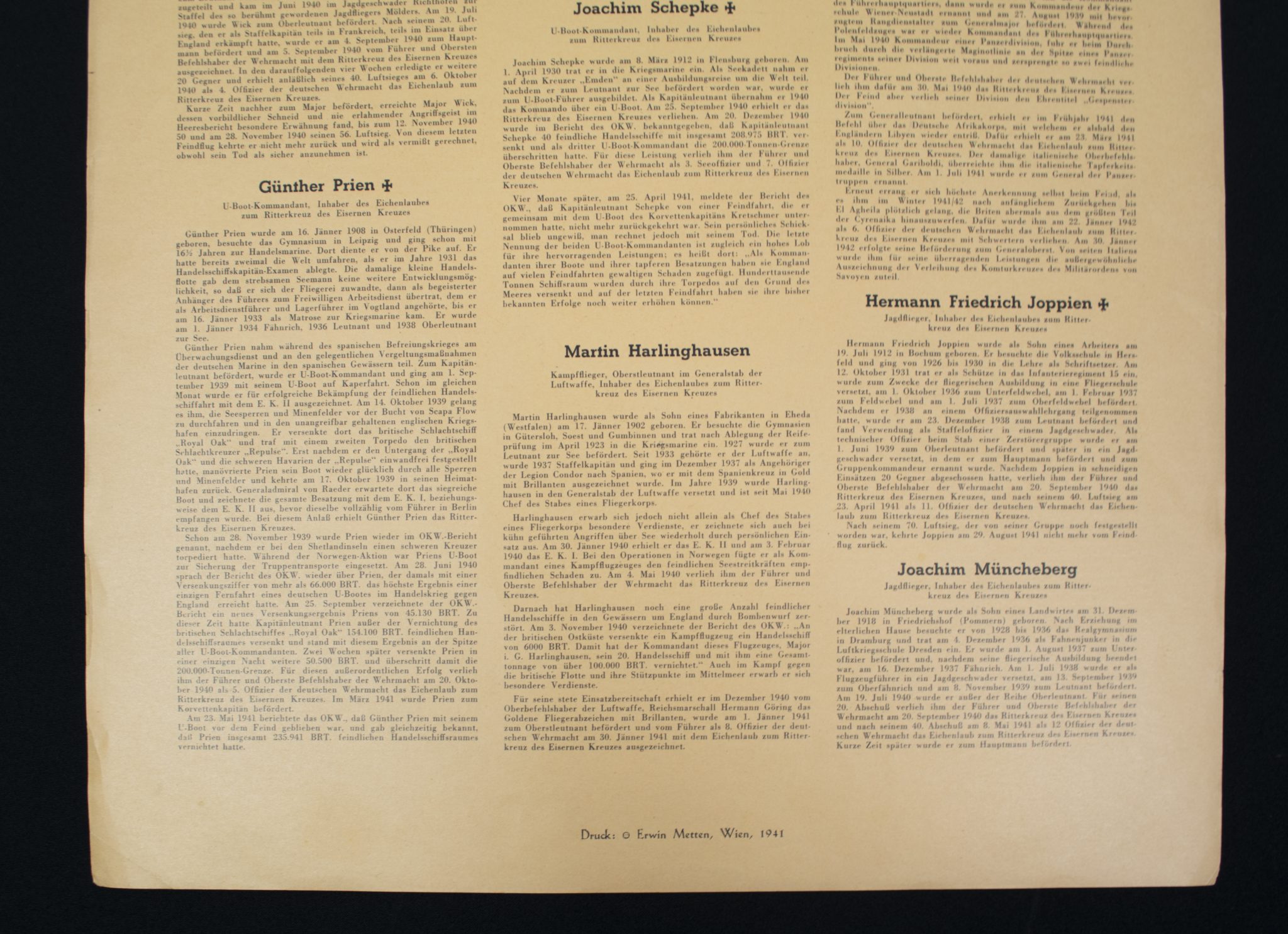 (Large Postersize Art Map) Eichenlaub Ritterkreuz Träger - Serie I - Nach Originalzeichnungen von Prof. A. Gerltenbrand - RARE - Image 12