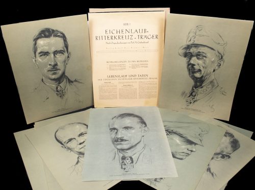 (Large size Art Map) Eichenlaub Ritterkreuz Träger - Serie I - Nach Originalzeichnungen von Prof. A. Gerltenbrand - RARE