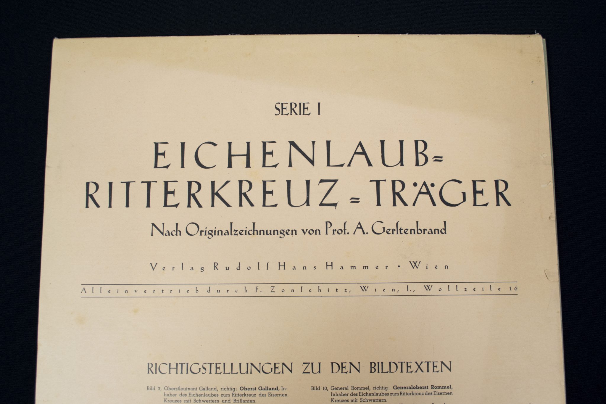 (Large size Art Map) Eichenlaub Ritterkreuz Träger - Serie I - Nach Originalzeichnungen von Prof. A. Gerltenbrand - RARE