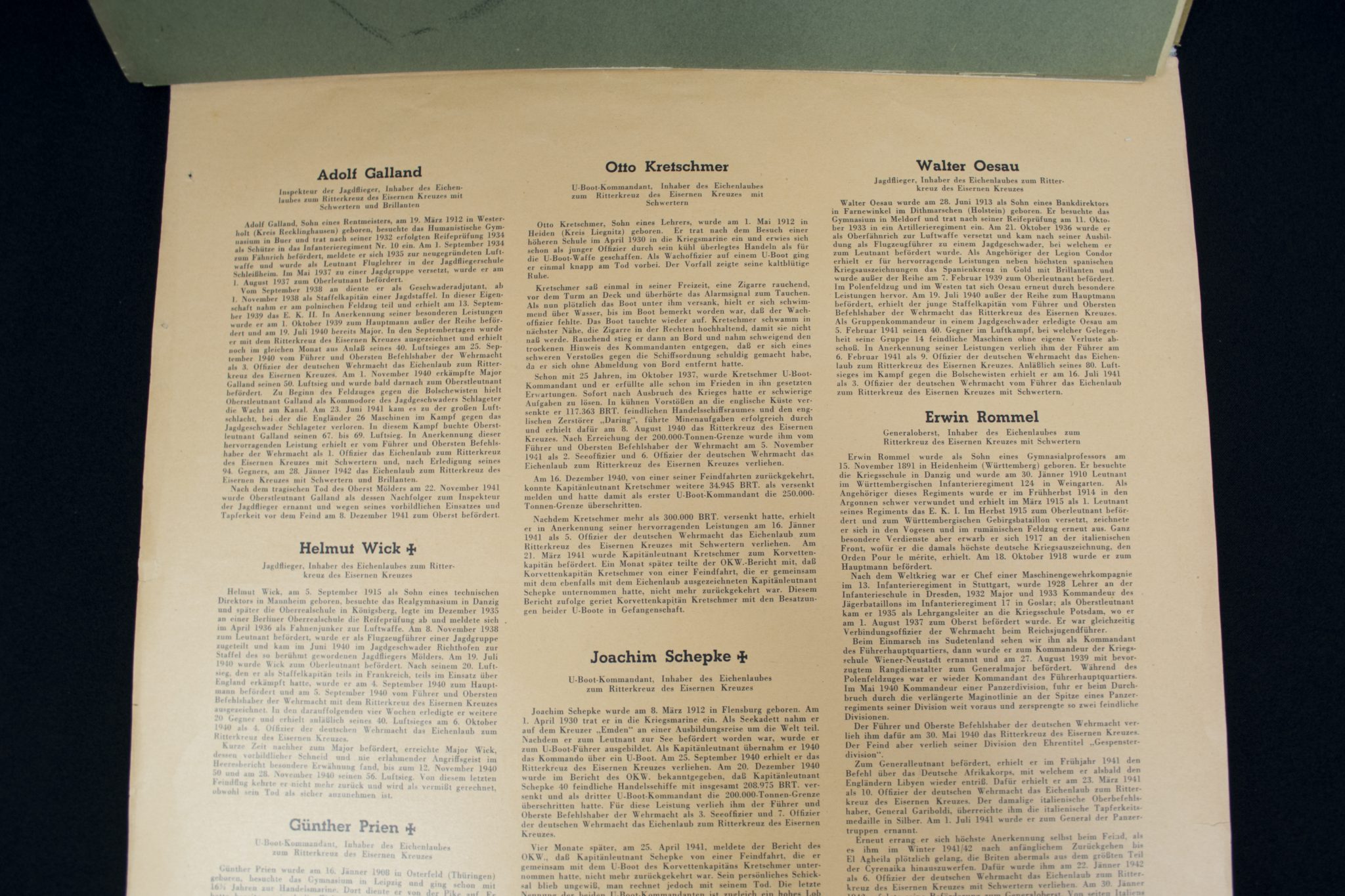 (Large Postersize Art Map) Eichenlaub Ritterkreuz Träger - Serie I - Nach Originalzeichnungen von Prof. A. Gerltenbrand - RARE - Image 11