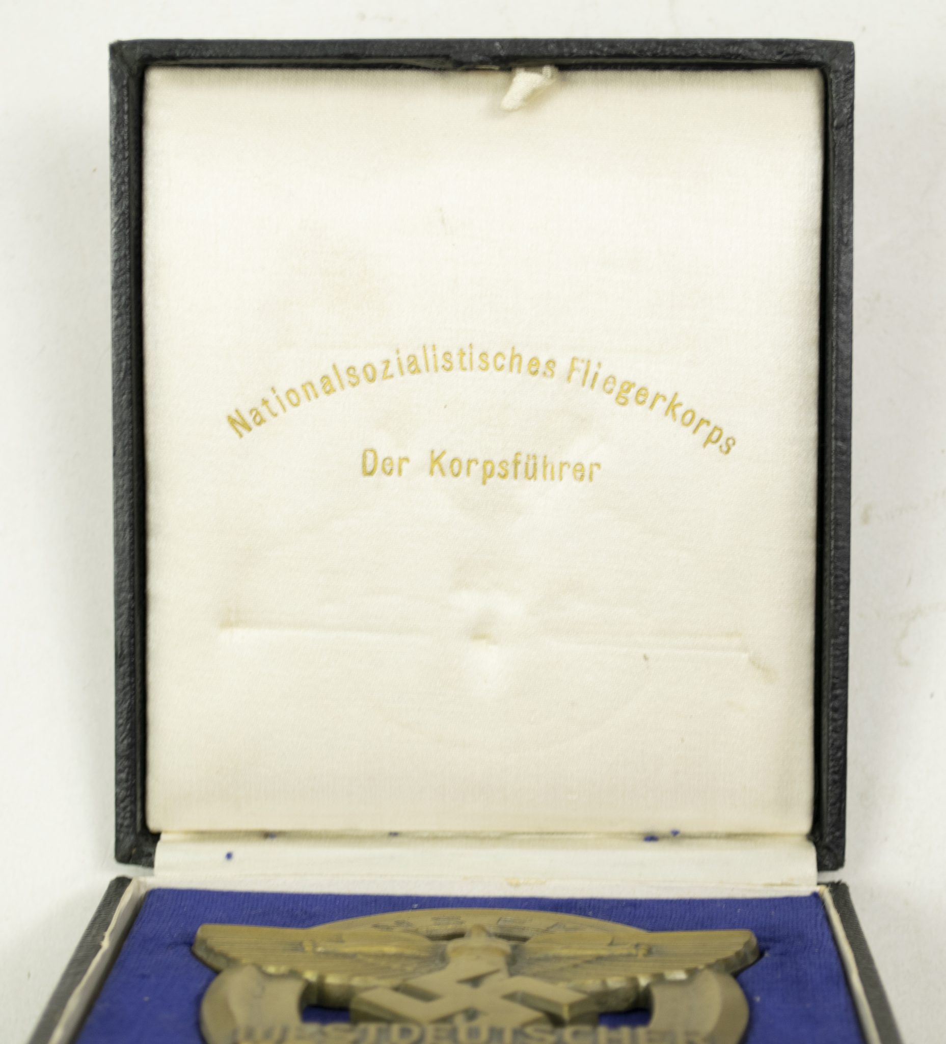 NSFK plaque Westdeutscher Rundflug 24.u.25.6.1939 + case + citation
