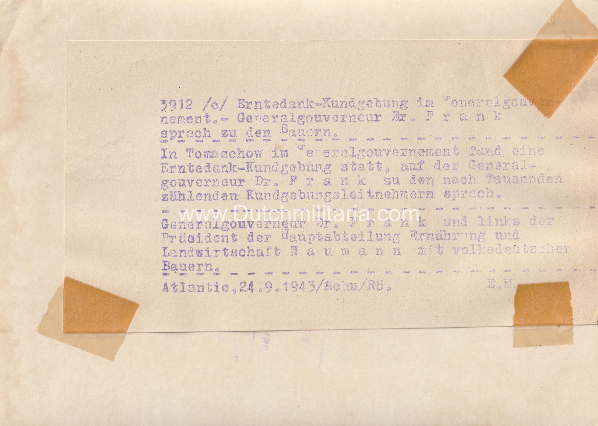 (Pressphoto) Erntedankkundgebung im Generalgouvernement (1944) (Pressphoto) Erntedankkundgebung im Generalgouvernement (1943)