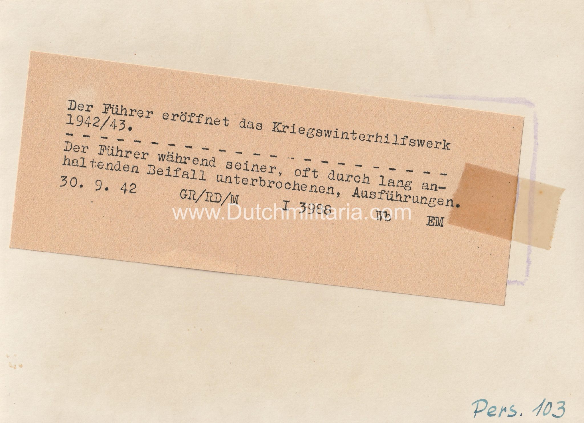 (Pressphoto) Der Führer erpffnet das Kriegswinterhilfswerk (194243) v(Pressphoto) Der Führer erpffnet das Kriegswinterhilfswerk (194243)