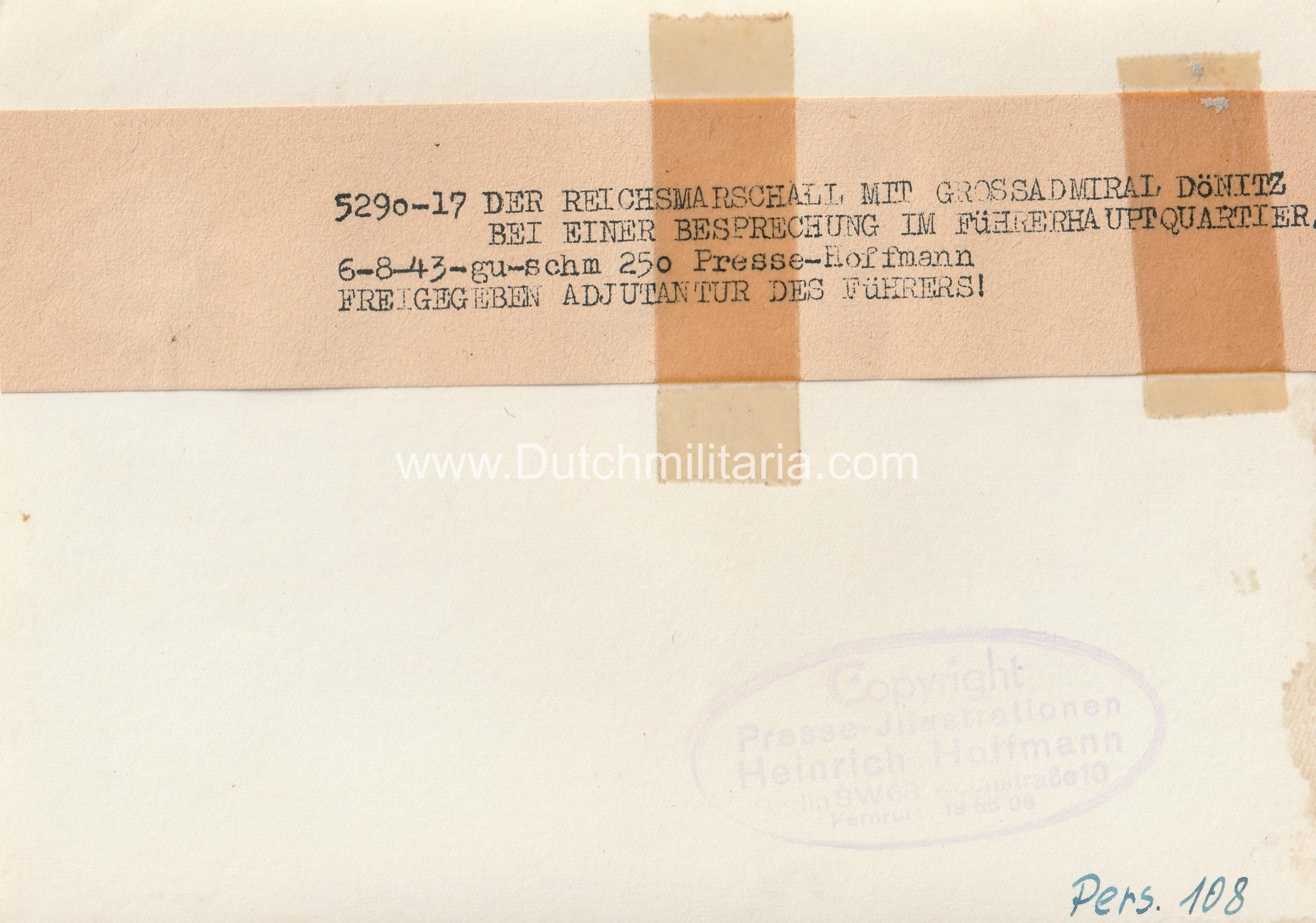 (Pressphoto) Der Reichsmarschall mit Grossadmiral Dönitz (1944) (Pressphoto) Der Reichsmarschall mit Grossadmiral Dönitz (1943)