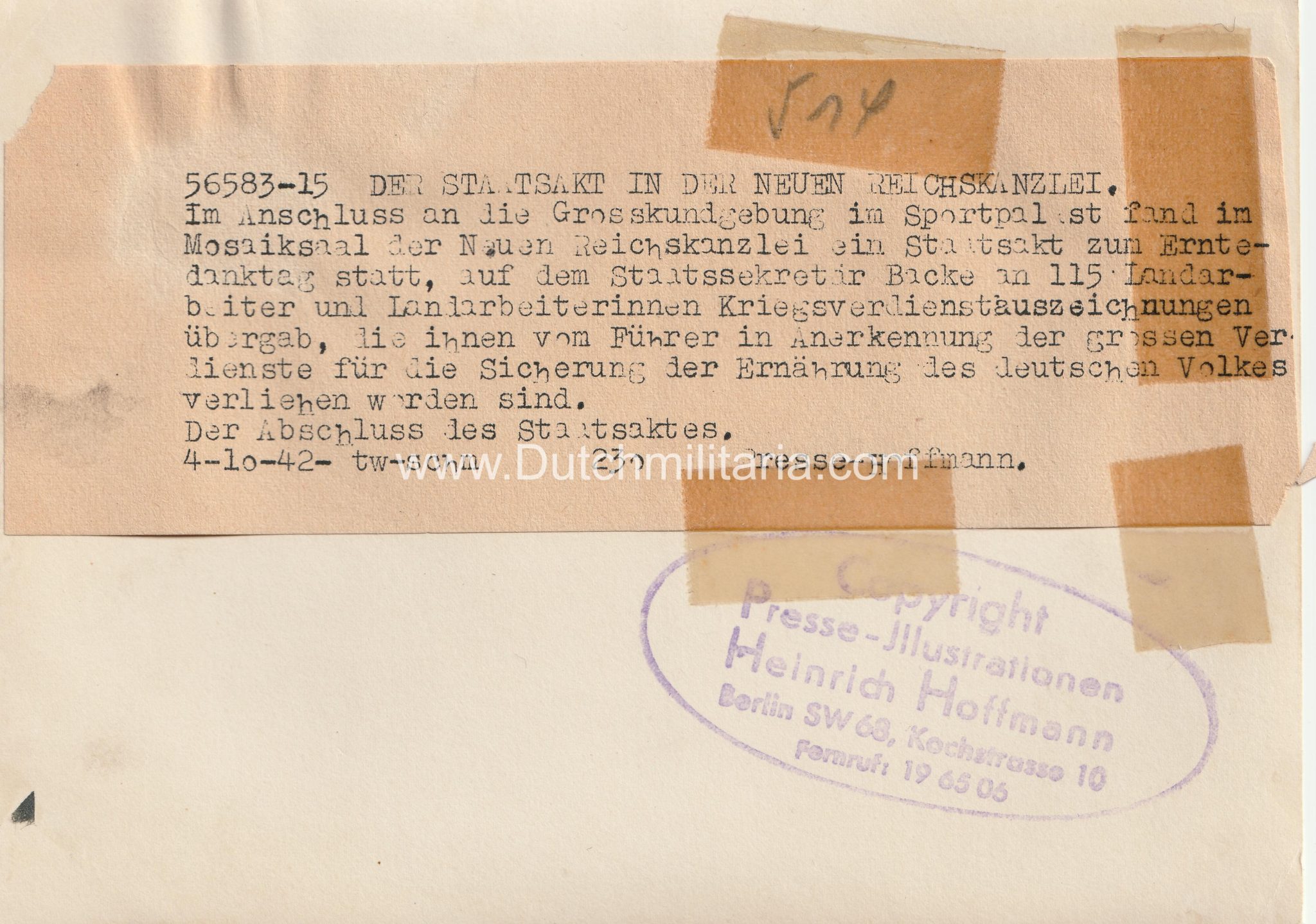 (Pressphoto) Der Staatsakt in dr neuen Reichskanzlei (1943) (Pressphoto) Der Staatsakt in dr neuen Reichskanzlei (1942)