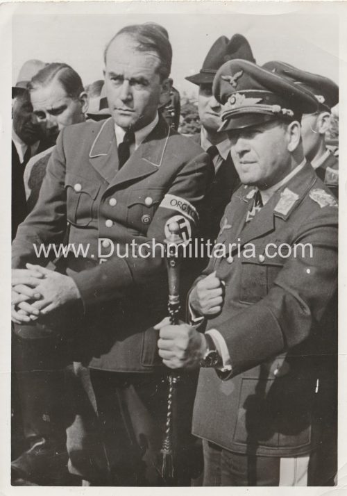(Pressphoto) Reichsminister Albert Speer and Field Marshal General Erhard Milch during a demonstration of new German weapons Sept. 25 (1943)
