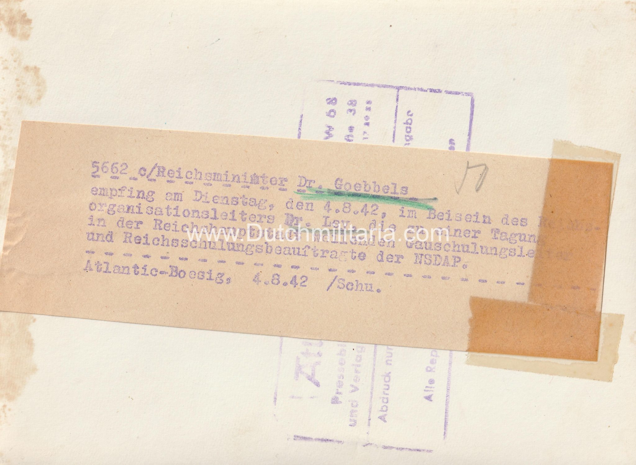 (Pressphoto) Reichsminister Dr. Goebbels (1943) (Pressphoto) Reichsminister Dr. Goebbels (1942)