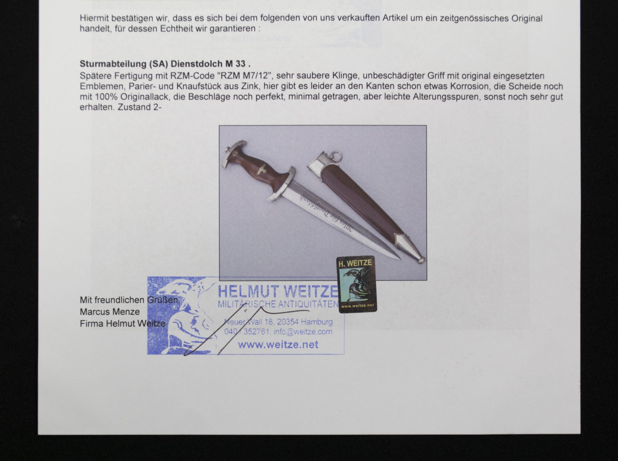 SA Dagger + hanger (by RMZ M7/12 Waffenfabrik Max Weyersberg from Solingen) - Image 49