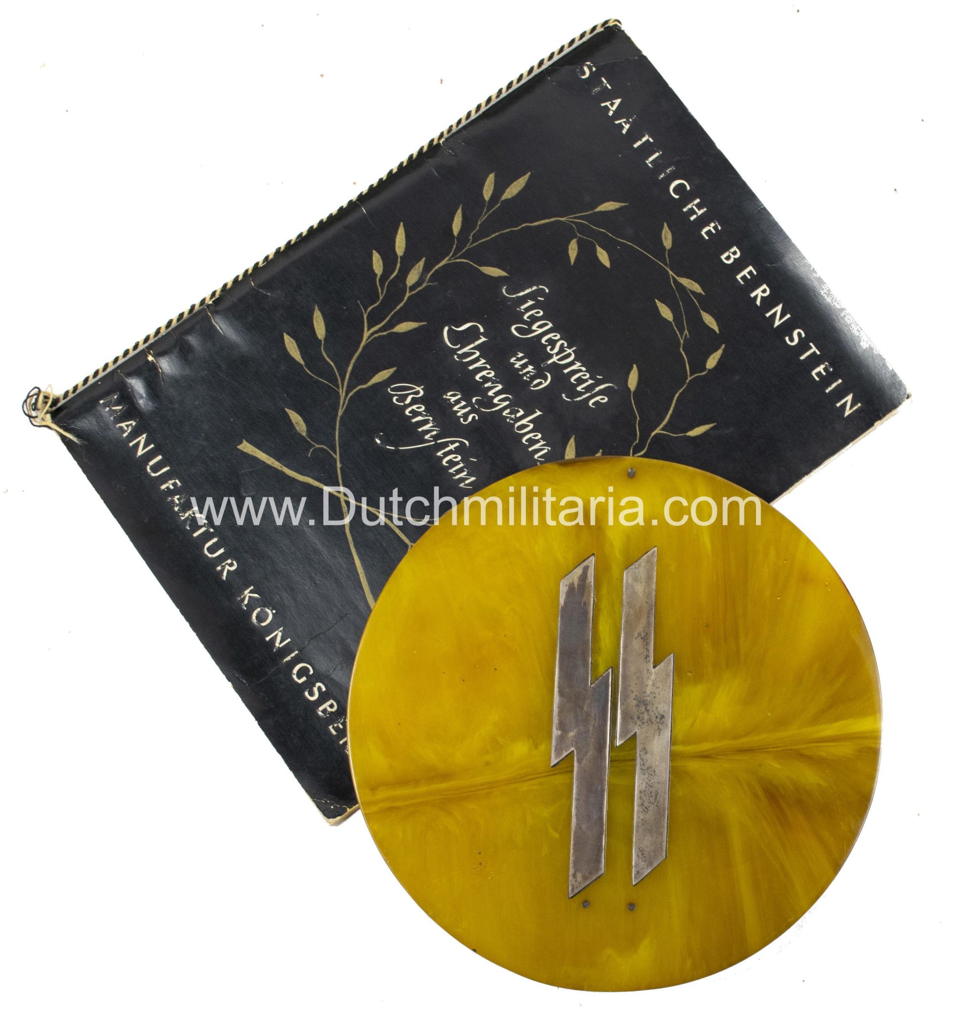 SS Heimwehr Danzig Bernstein plaque + catalog - Extremely rare!!!