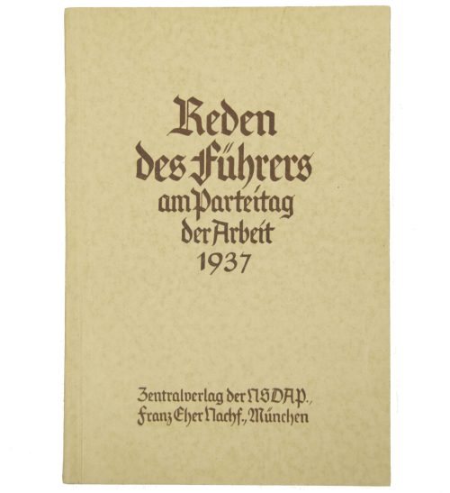 (Brochure) Reden des Führers am parteitag der Arbeit 1937
